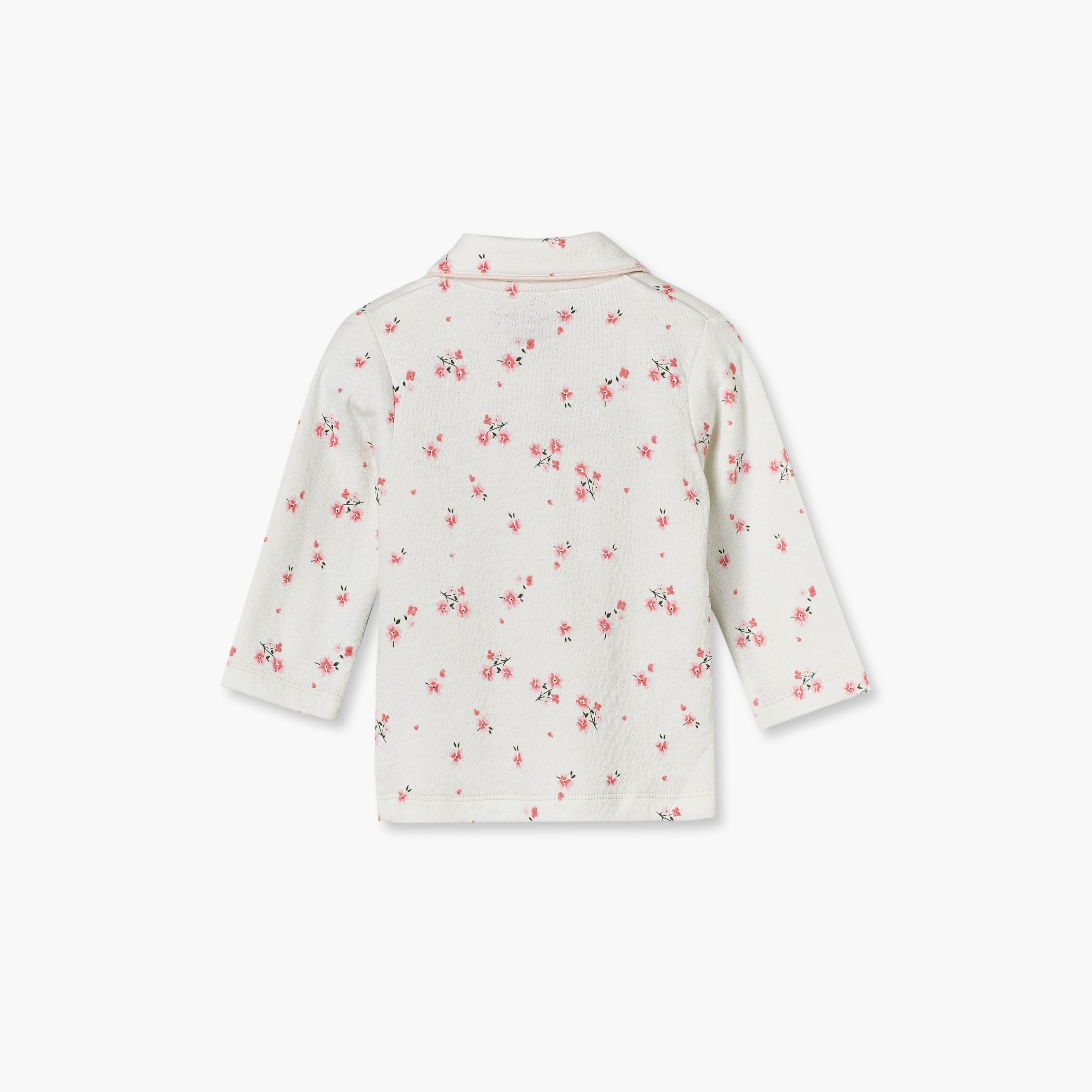 طقم بيجاما قطن بطبعات أزهار وأكمام طويلة وياقة عادية من جونيورز-baby-girls-clothing-nightwear-pyjamasets-image-5