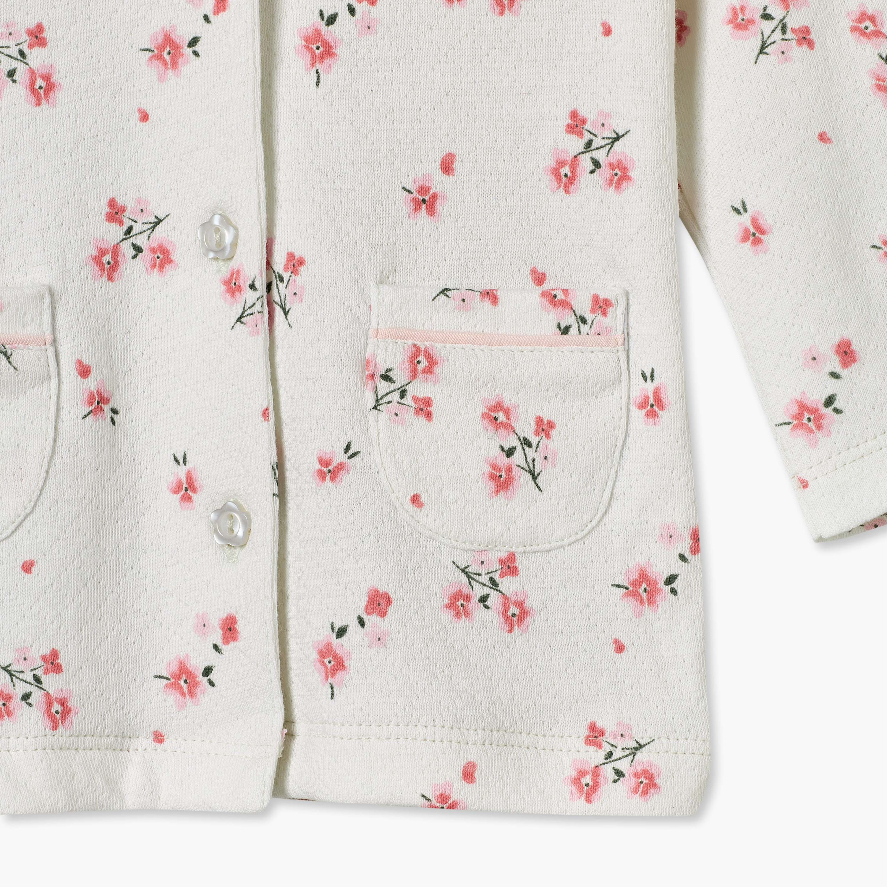 طقم بيجاما قطن بطبعات أزهار وأكمام طويلة وياقة عادية من جونيورز-baby-girls-clothing-nightwear-pyjamasets-image-8