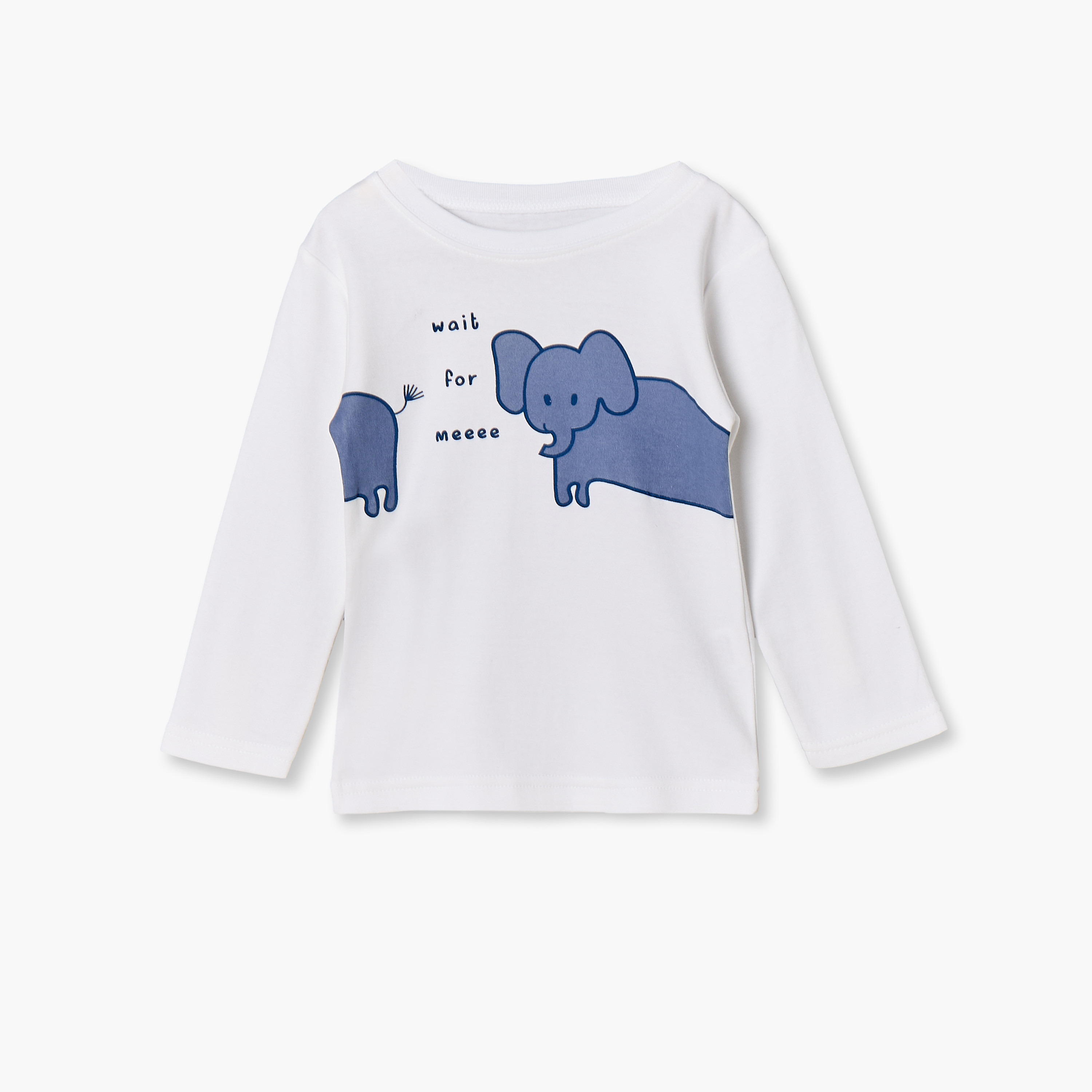طقم بيجاما بياقة مستديرة وأكمام طويلة وطبعات فيلة من جونيورز-baby-boys-clothing-nightwear-pyjamasets-image-2