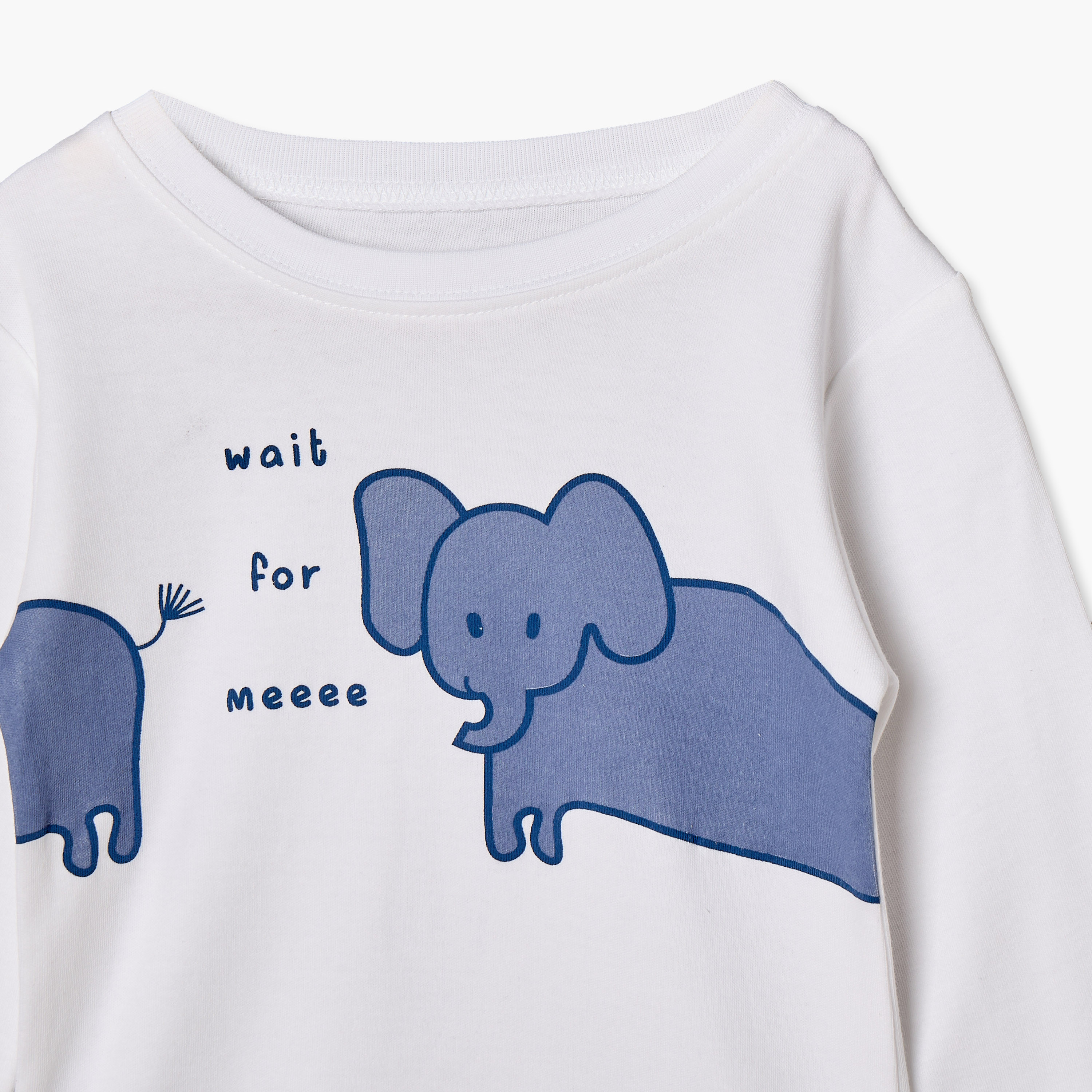طقم بيجاما بياقة مستديرة وأكمام طويلة وطبعات فيلة من جونيورز-baby-boys-clothing-nightwear-pyjamasets-image-6