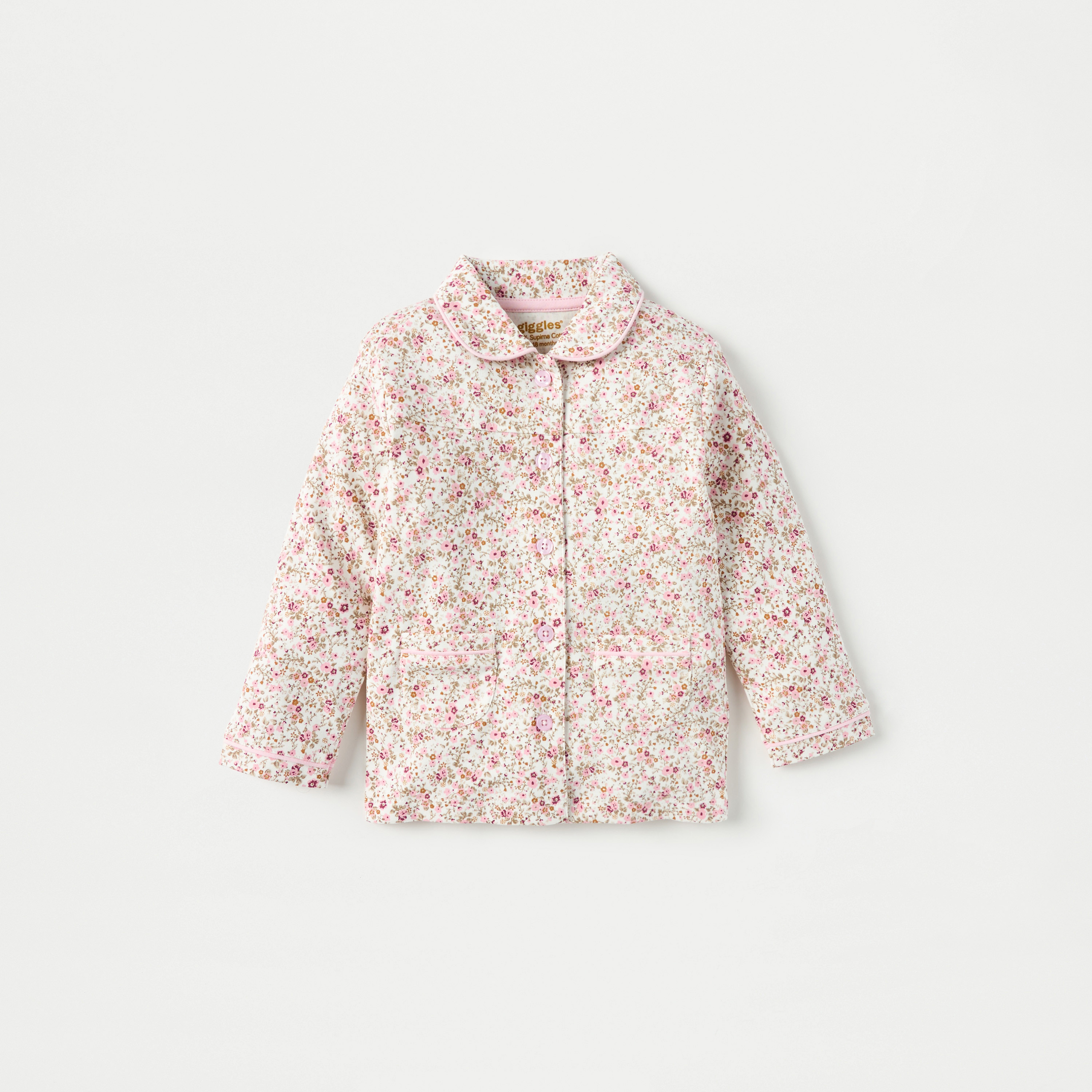Giggles All-Over Floral Print Shirt and Pyjama Set-baby-girls-clothing-nightwear-pyjamasets-image-2