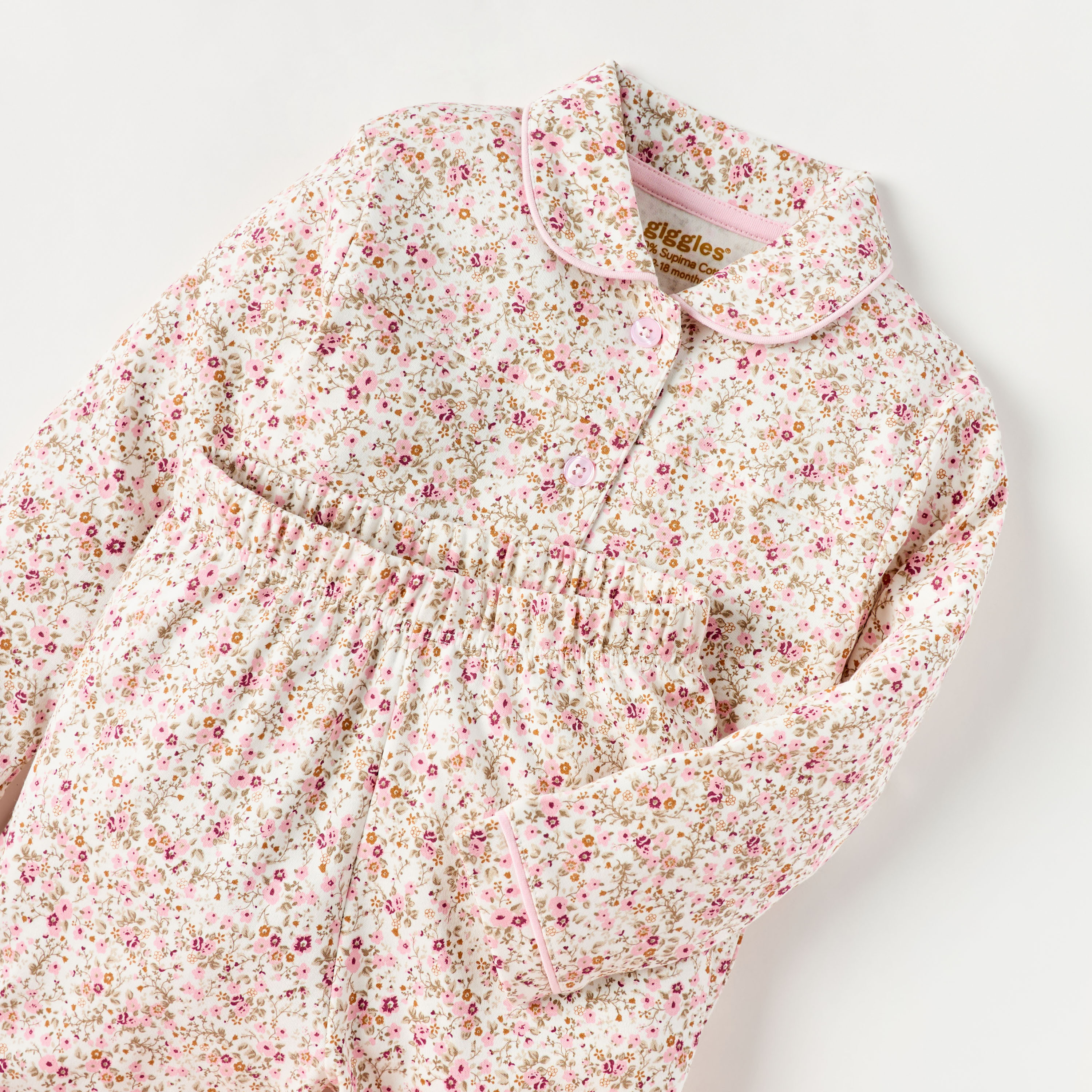 Giggles All-Over Floral Print Shirt and Pyjama Set-baby-girls-clothing-nightwear-pyjamasets-image-4