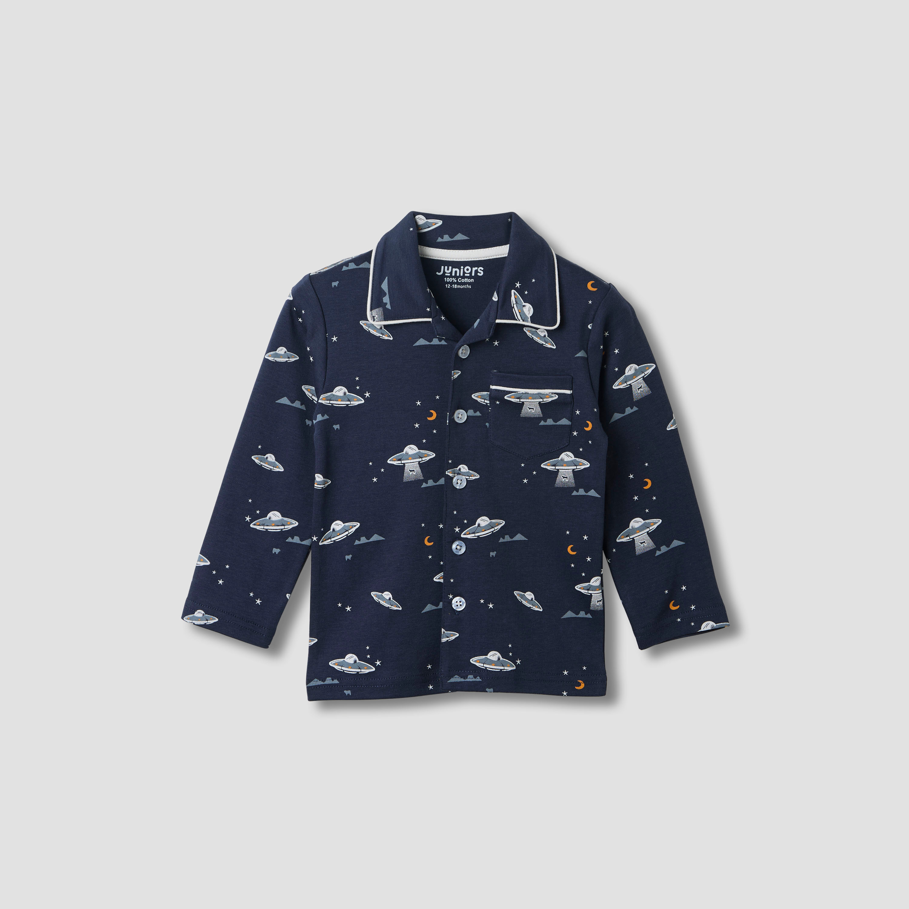 Juniors Printed Long Sleeve Shirt and Pyjama Set-baby-boys-clothing-nightwear-pyjamasets-image-2