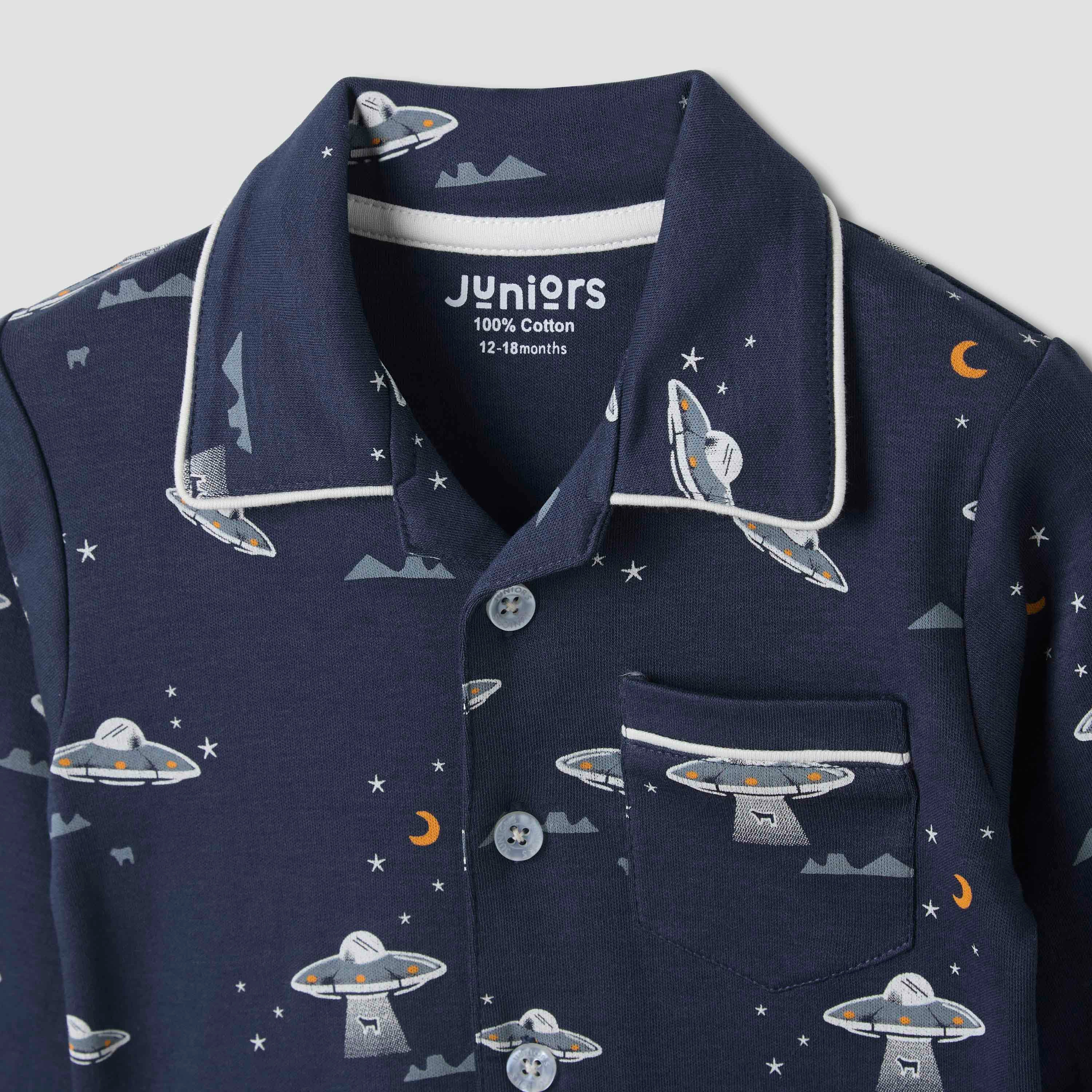 Juniors Printed Long Sleeve Shirt and Pyjama Set-baby-boys-clothing-nightwear-pyjamasets-image-4