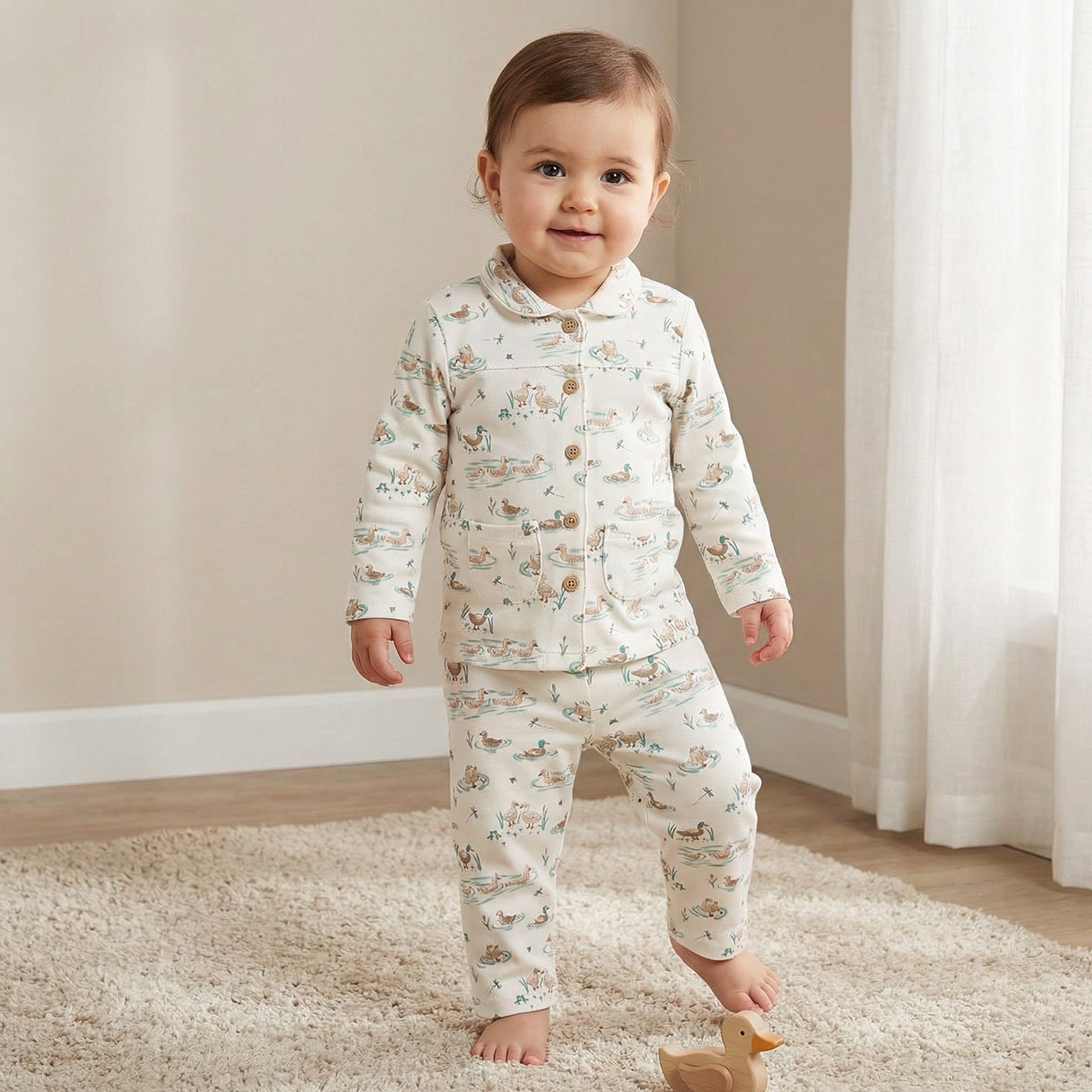 طقم بيجاما قطن بياقة هينلي وأكمام طويلة وبطبعات من جونيورز-promo_babyshop_Buy3for99_UAE130126-image-1
