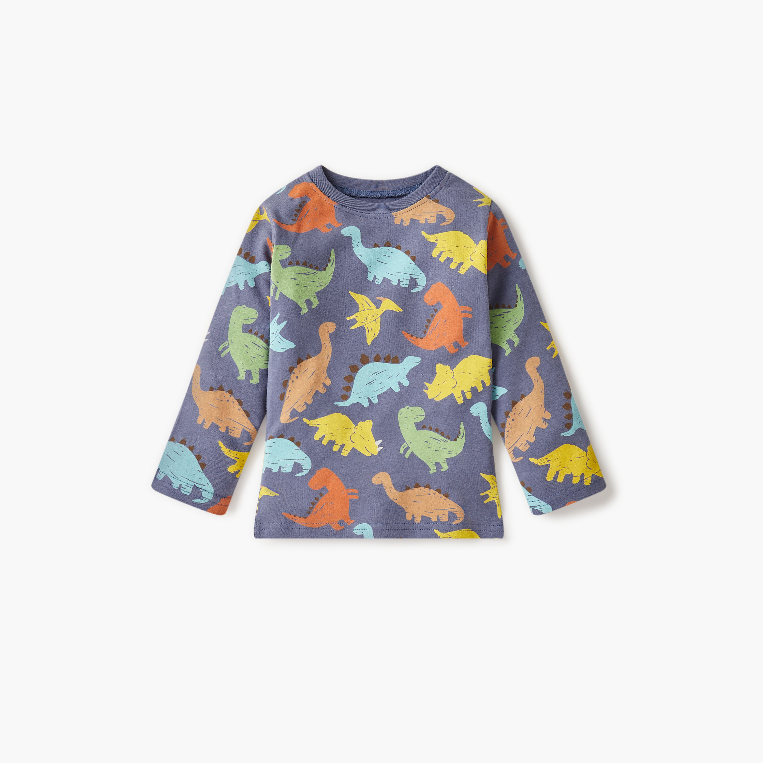 طقم بنطلون بيجاما بخصر مطاطي وتيشيرت بأكمام طويلة وطبعات ديناصور من جونيورز-promo_babyshop_Buy3for79_UAE130126-image-3