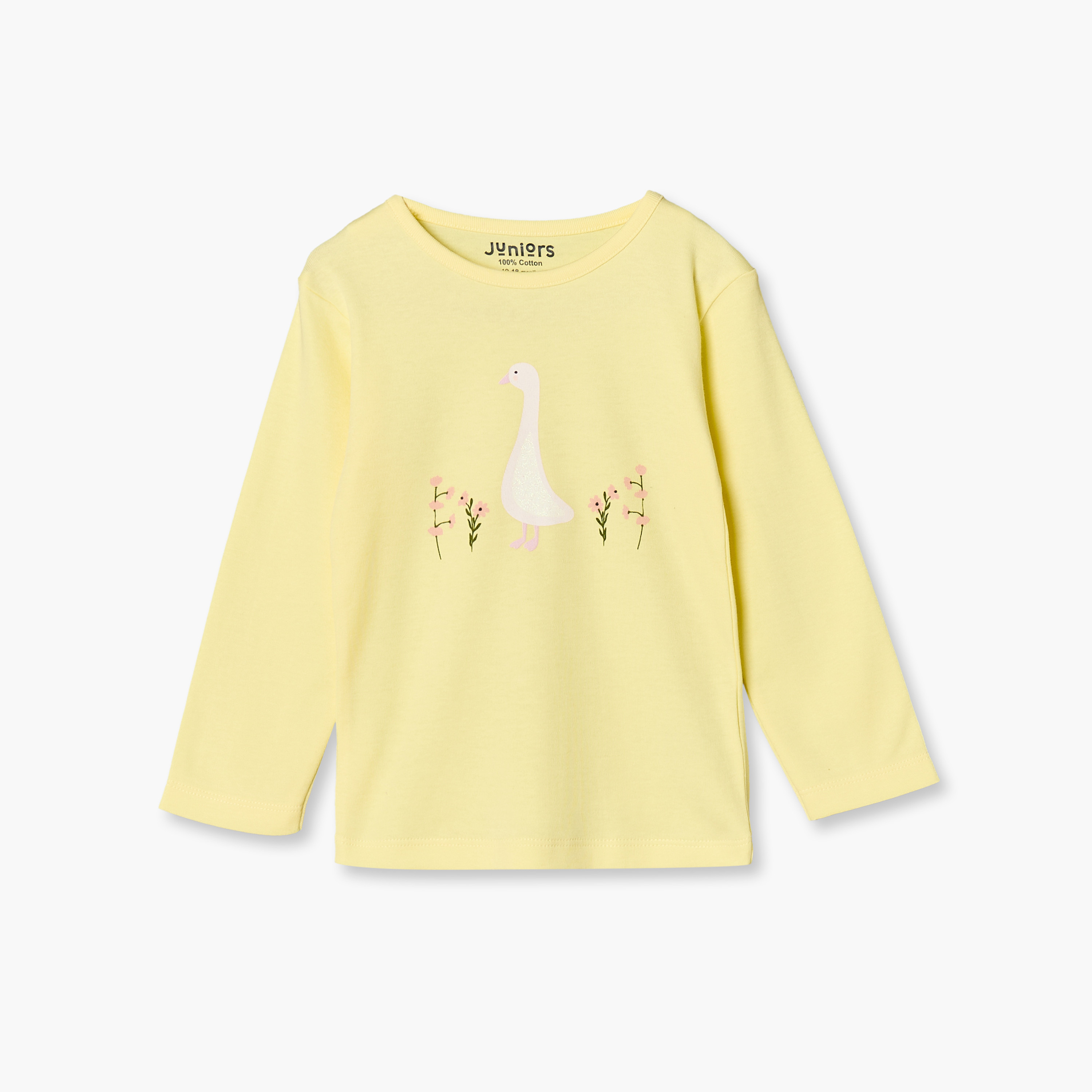 طقم بيجاما قطن بياقة مستديرة وأكمام طويلة وطبعات من جونيورز-baby-girls-clothing-nightwear-pyjamasets-image-2