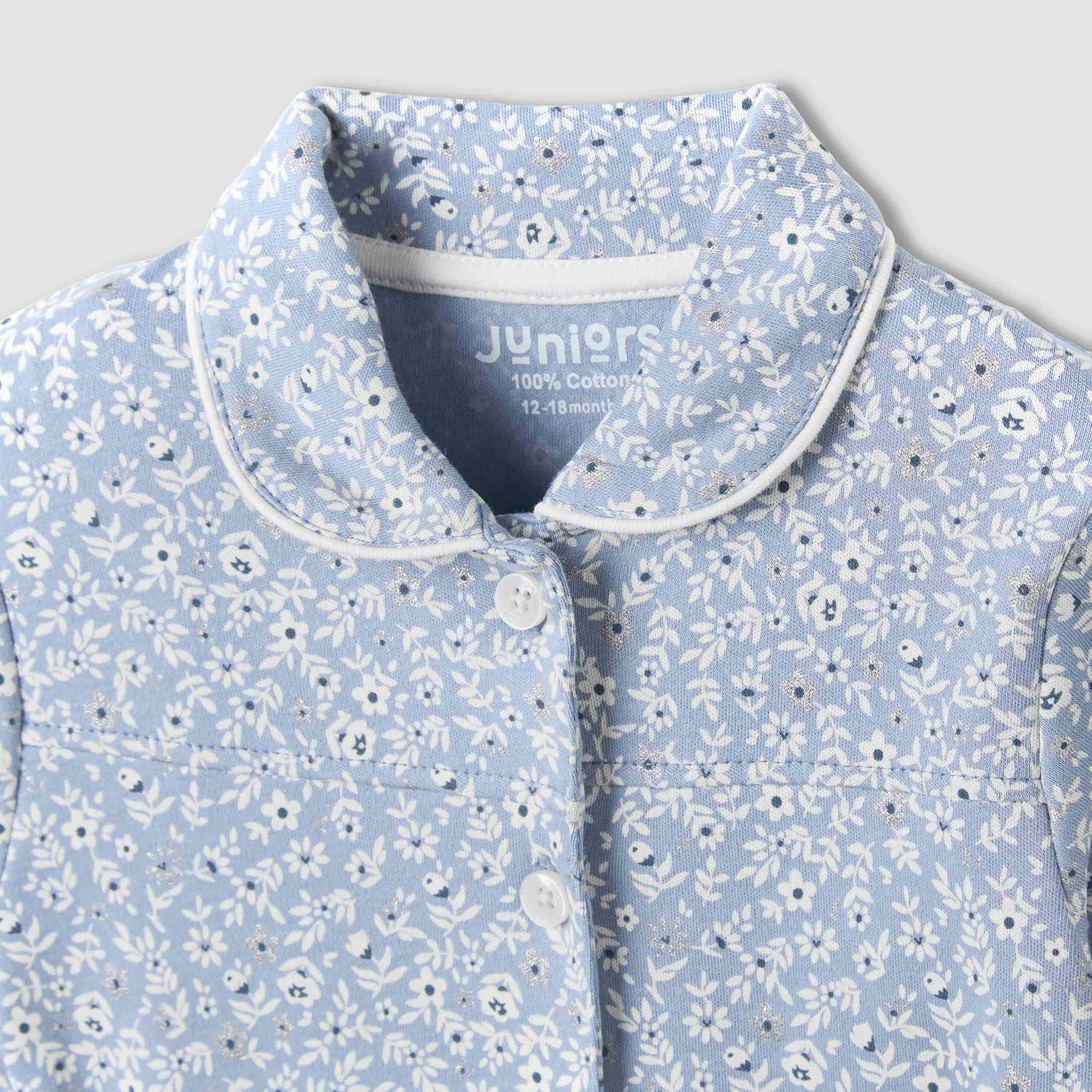 Juniors Floral Print Long Sleeve Shirt and Pyjama Set-baby-girls-clothing-nightwear-pyjamasets-image-4