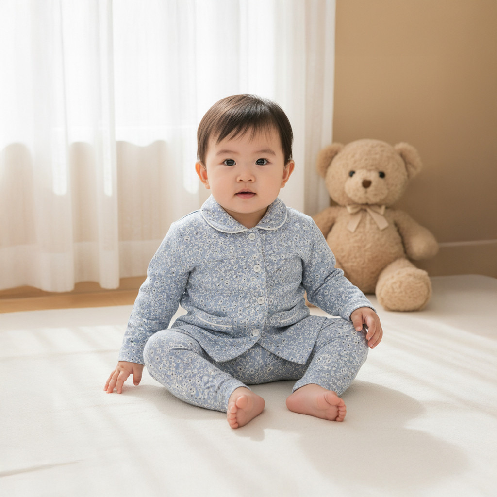 Juniors Floral Print Long Sleeve Shirt and Pyjama Set-baby-girls-clothing-nightwear-pyjamasets-image-8