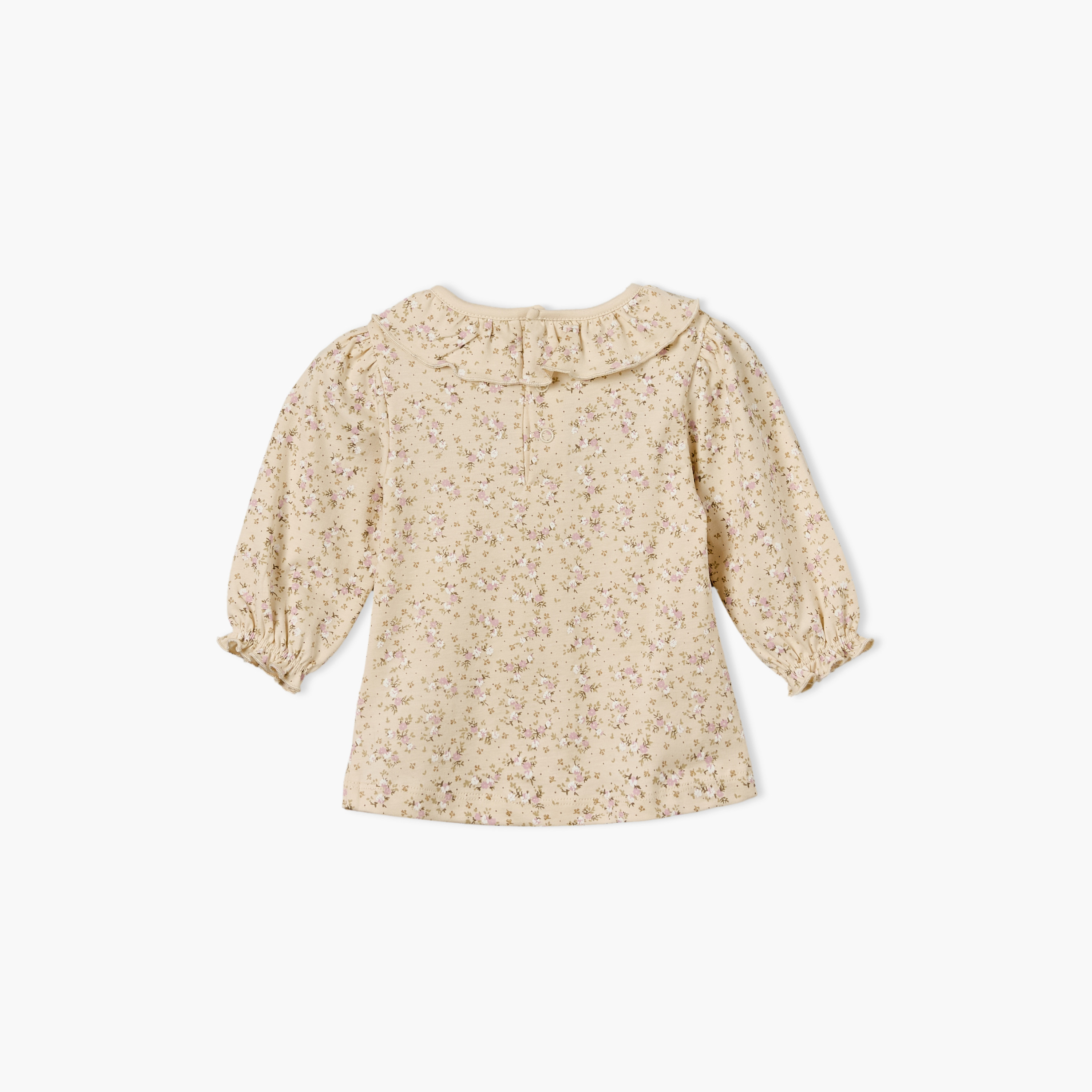 طقم بيجاما قطن بأكمام طويلة وياقة ضيقة وطبعات زهور من جيجلز-baby-girls-clothing-nightwear-pyjamasets-image-4