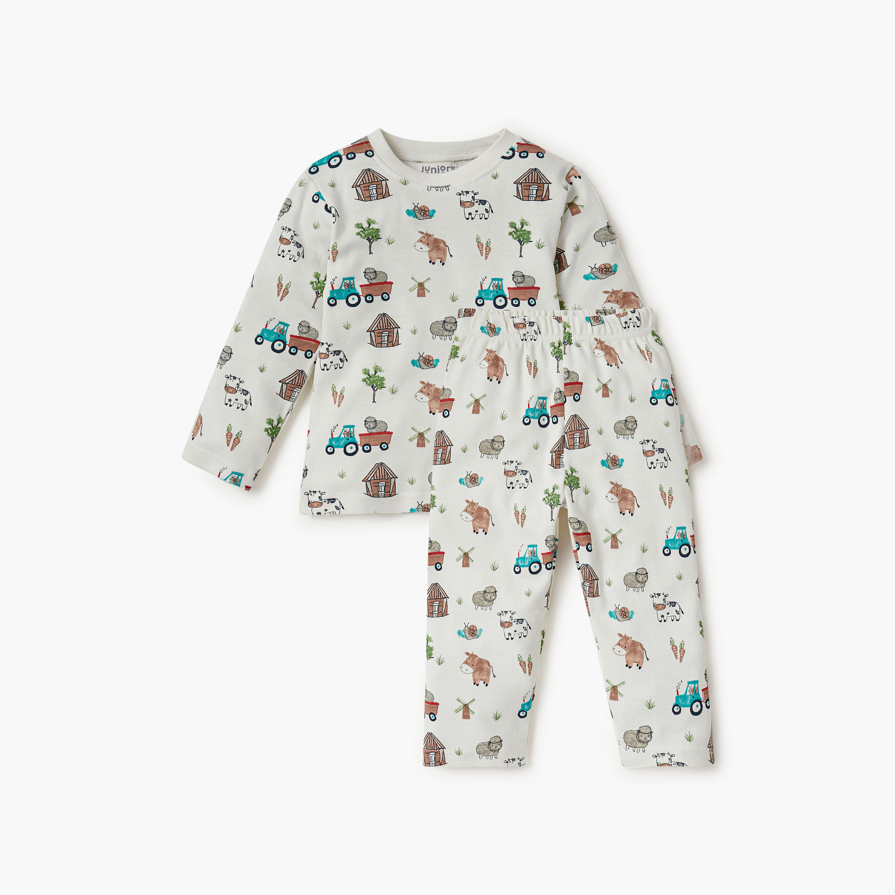 طقم تيشيرت وبنطلون بيجاما بطبعات مزرعة من جونيورز-baby-boys-clothing-nightwear-pyjamasets-image-2