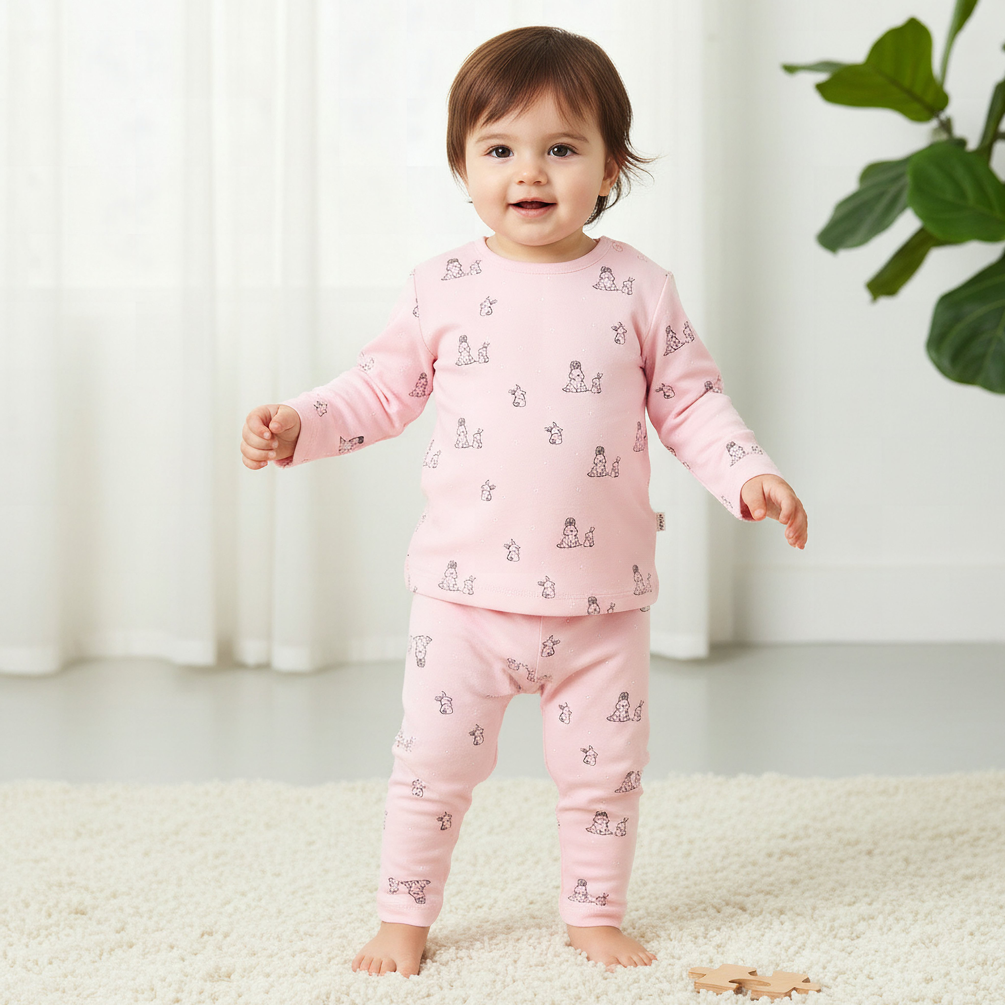 Pack of 4 Juniors Cotton Crew Neck Long Sleeves Pyjama Set with Fun Print-baby-girls-clothing-nightwear-pyjamasets-image-2
