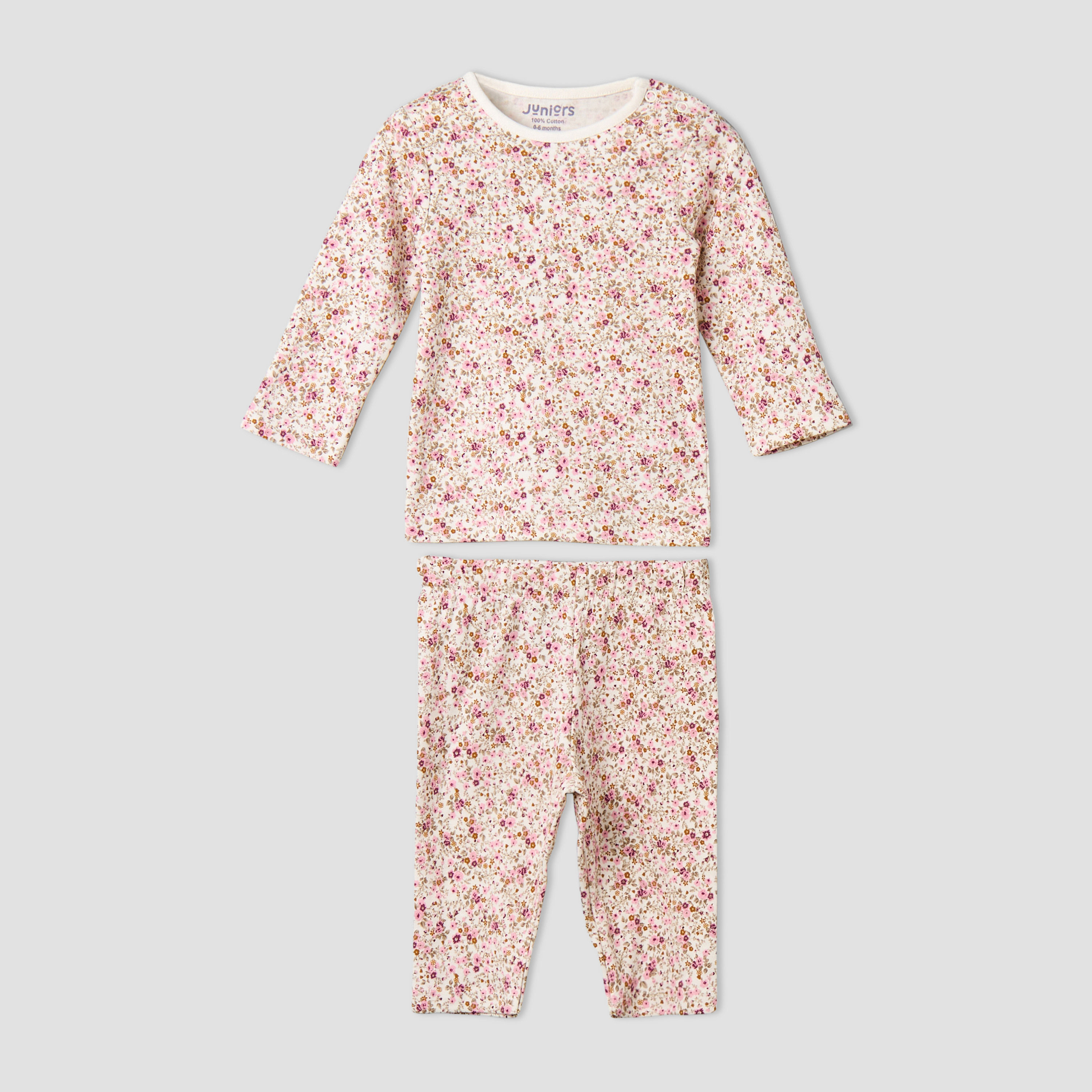 Pack of 4 Juniors Cotton Crew Neck Long Sleeves Pyjama Set with Fun Print-baby-girls-clothing-nightwear-pyjamasets-image-6