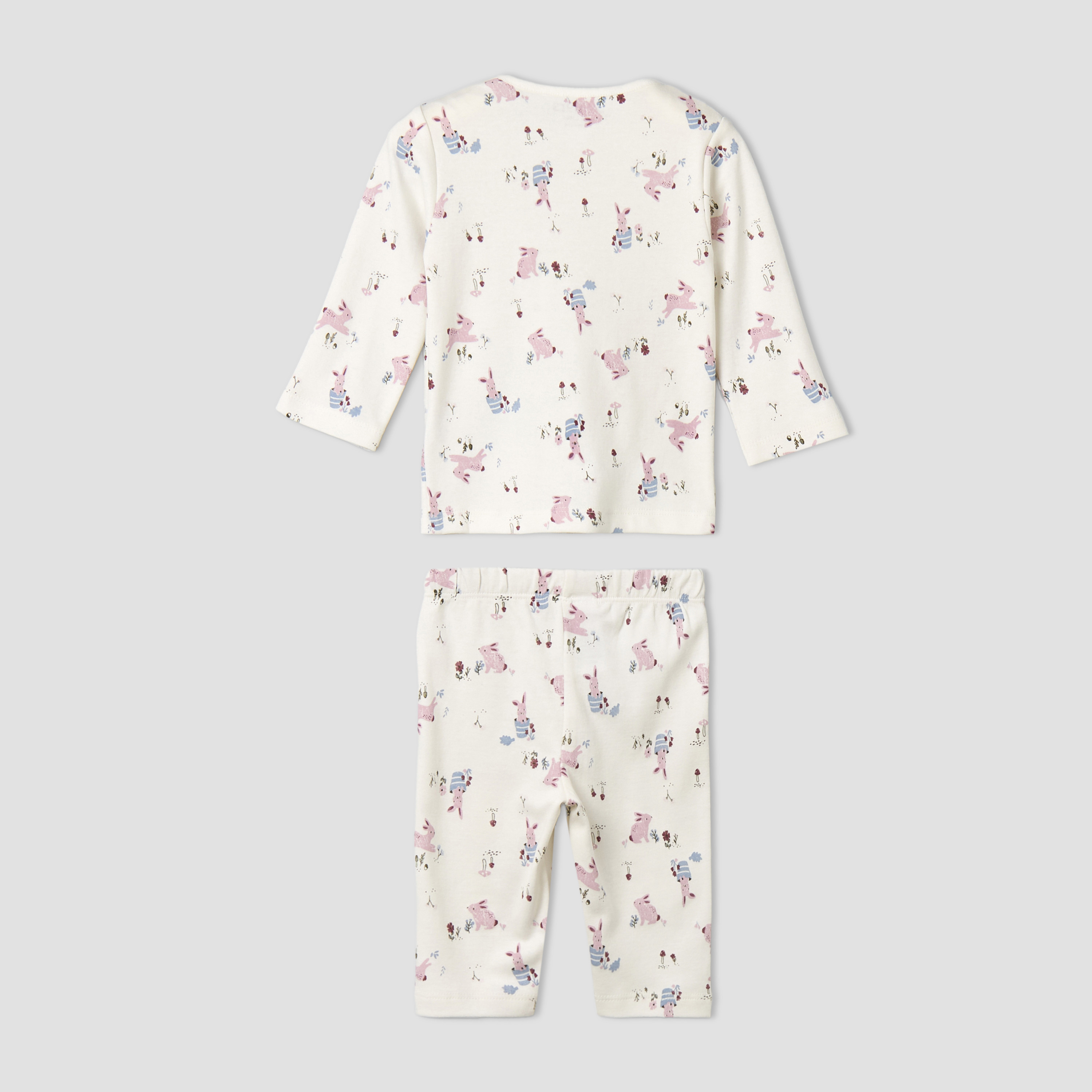 Pack of 4 Juniors Cotton Crew Neck Long Sleeves Pyjama Set with Fun Print-baby-girls-clothing-nightwear-pyjamasets-image-8