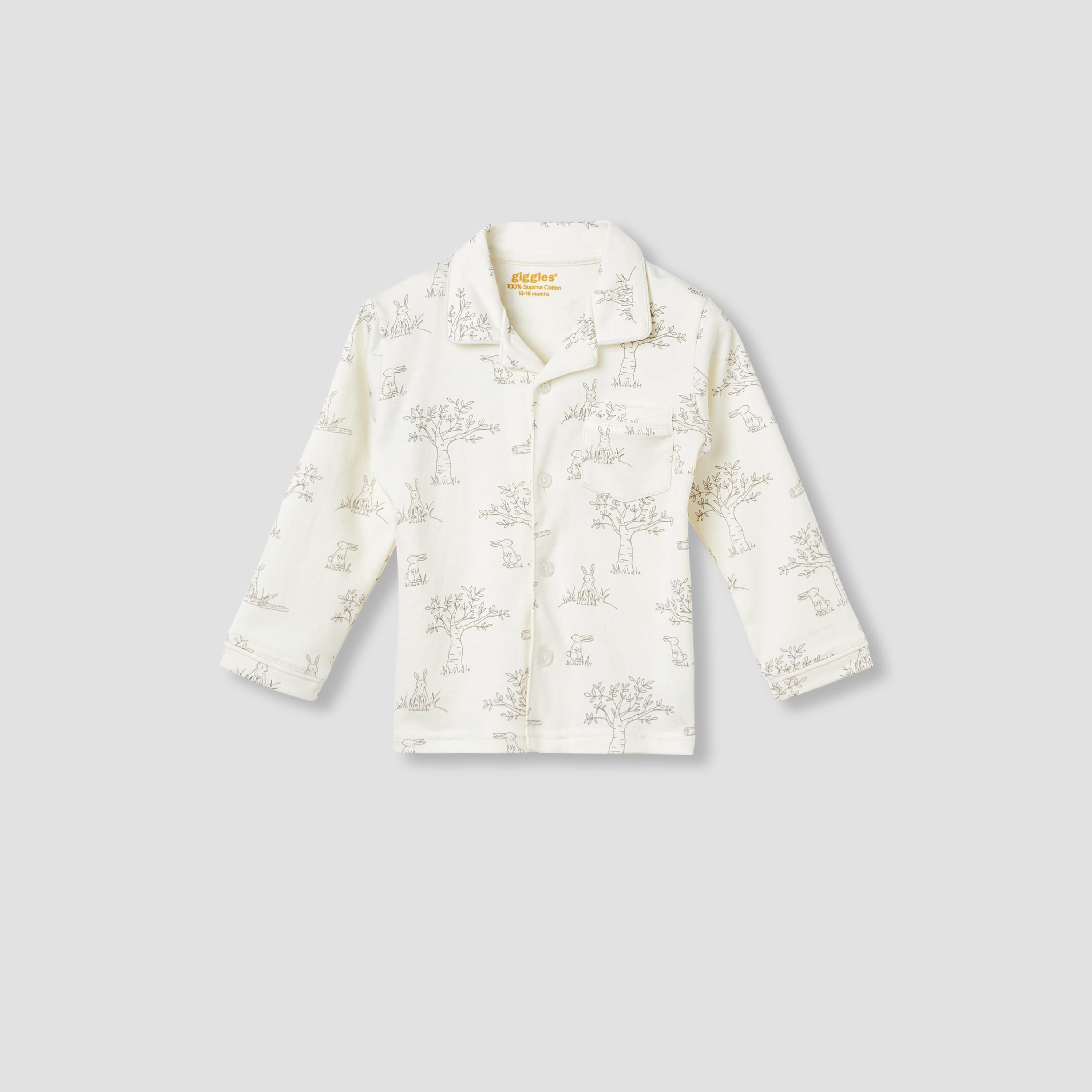 Giggles Rabbit Print Shirt and Pyjama Set-baby-boys-clothing-nightwear-pyjamasets-image-2