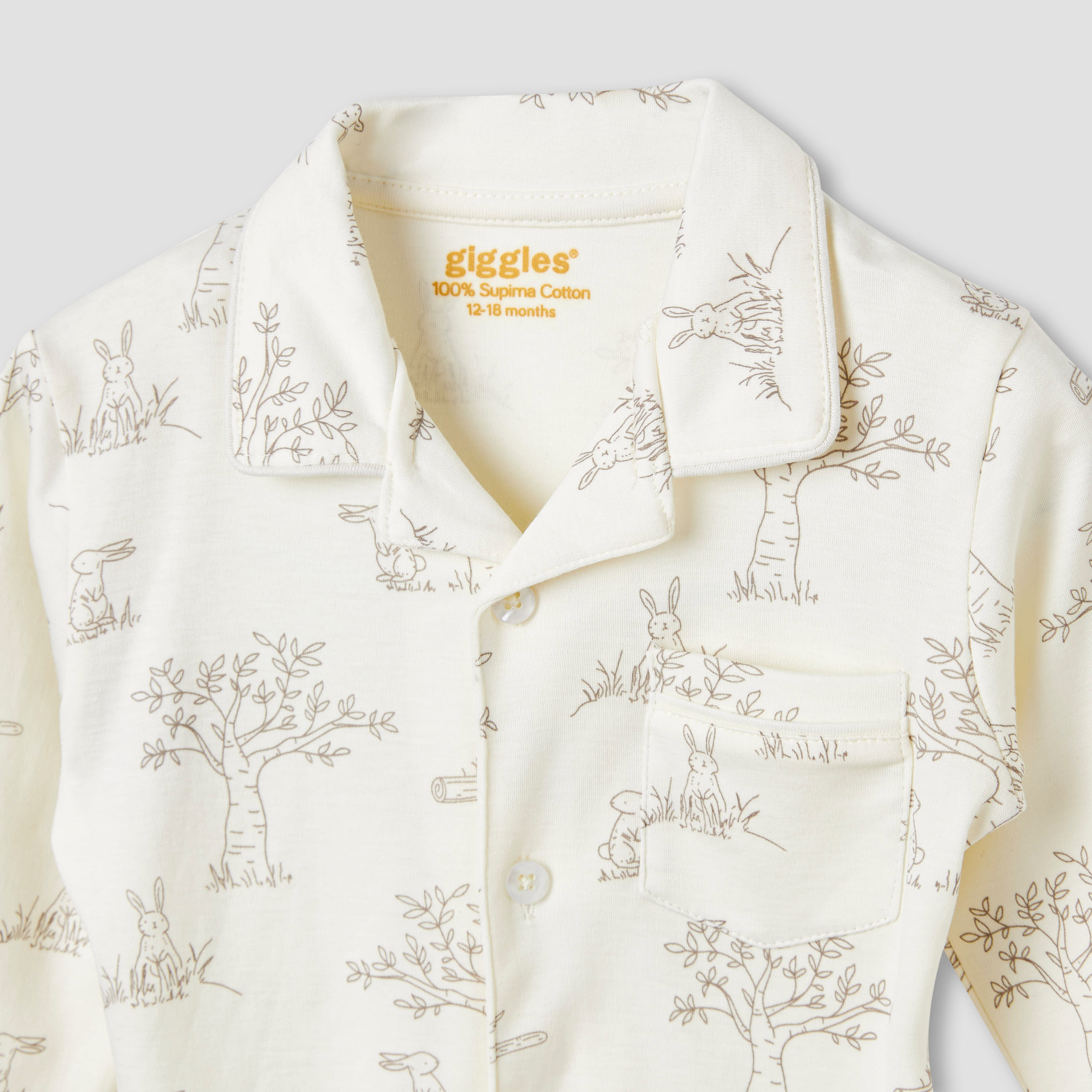 Giggles Rabbit Print Shirt and Pyjama Set-baby-boys-clothing-nightwear-pyjamasets-image-4