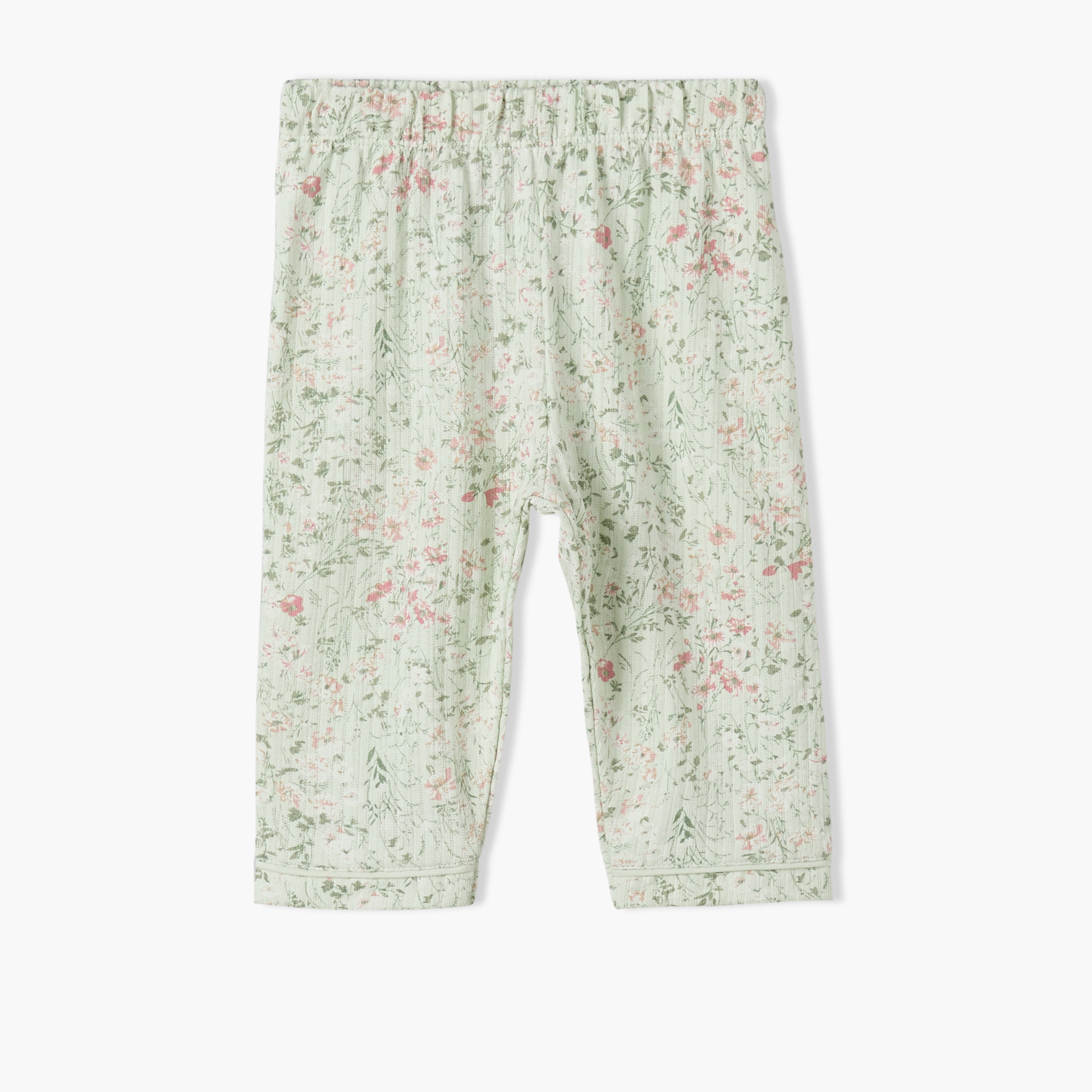 Giggles Cotton Peter Pan Collar Long Sleeves Pyjama Set with Floral Print-baby-girls-clothing-nightwear-pyjamasets-image-4