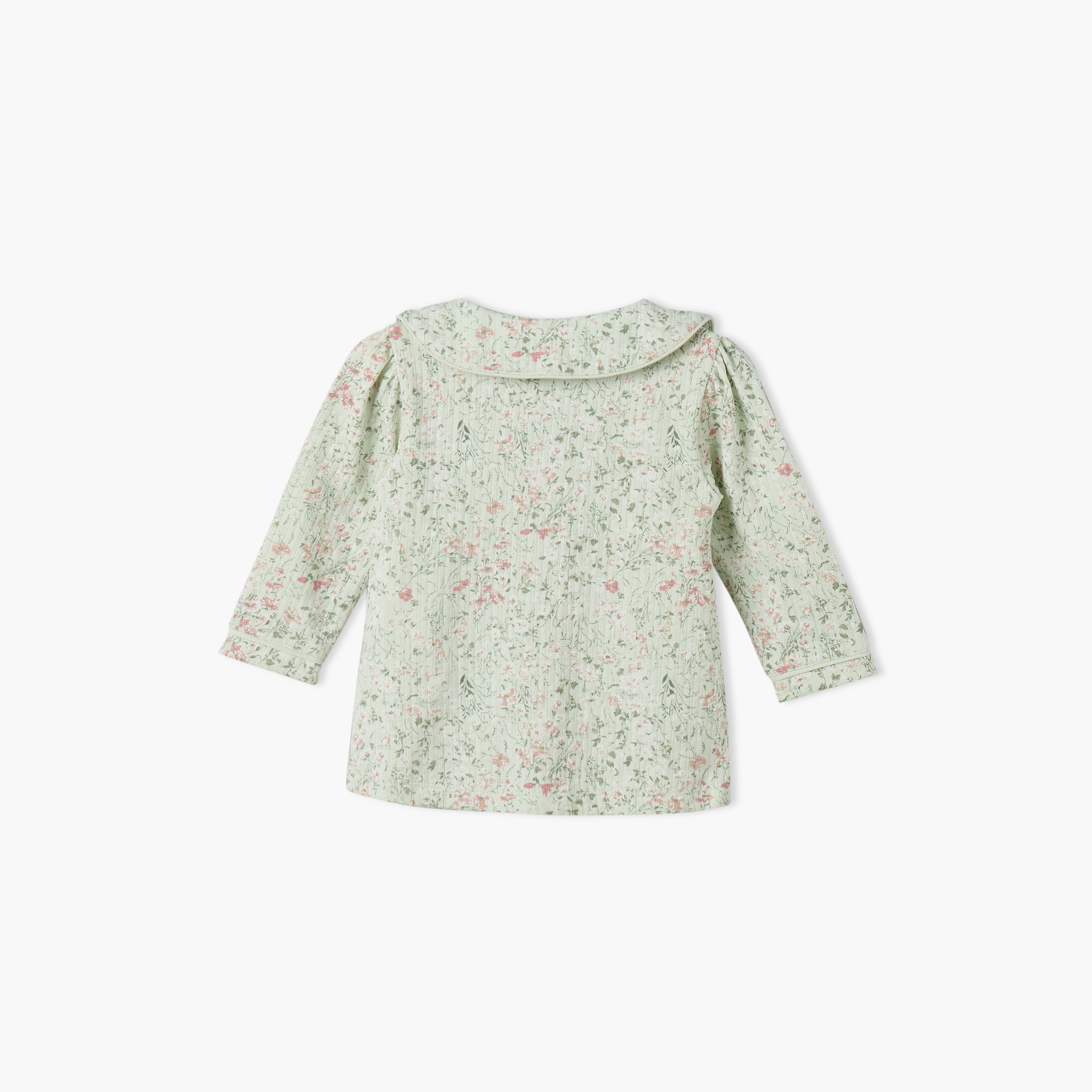 Giggles Cotton Peter Pan Collar Long Sleeves Pyjama Set with Floral Print-baby-girls-clothing-nightwear-pyjamasets-image-5