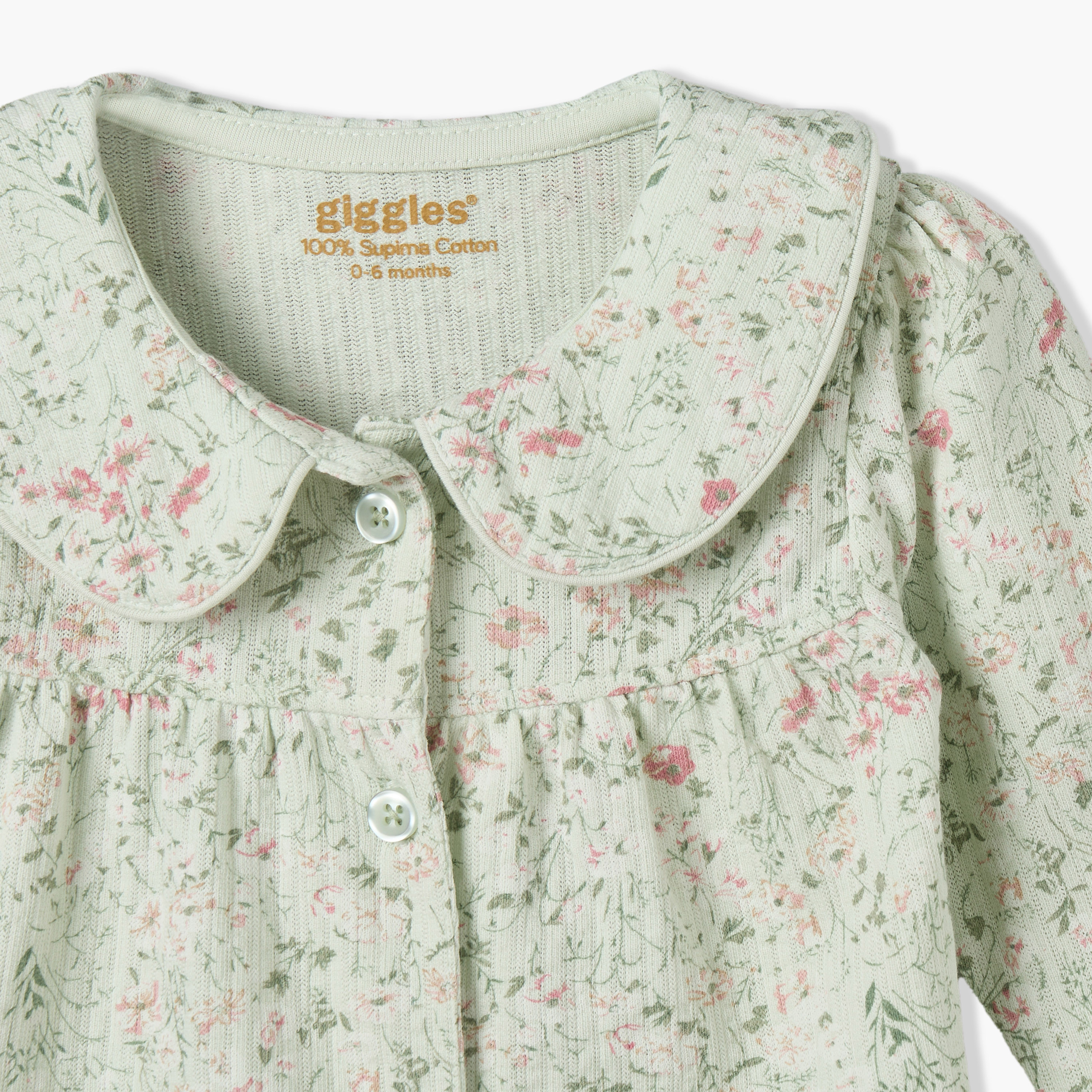 Giggles Cotton Peter Pan Collar Long Sleeves Pyjama Set with Floral Print-baby-girls-clothing-nightwear-pyjamasets-image-7
