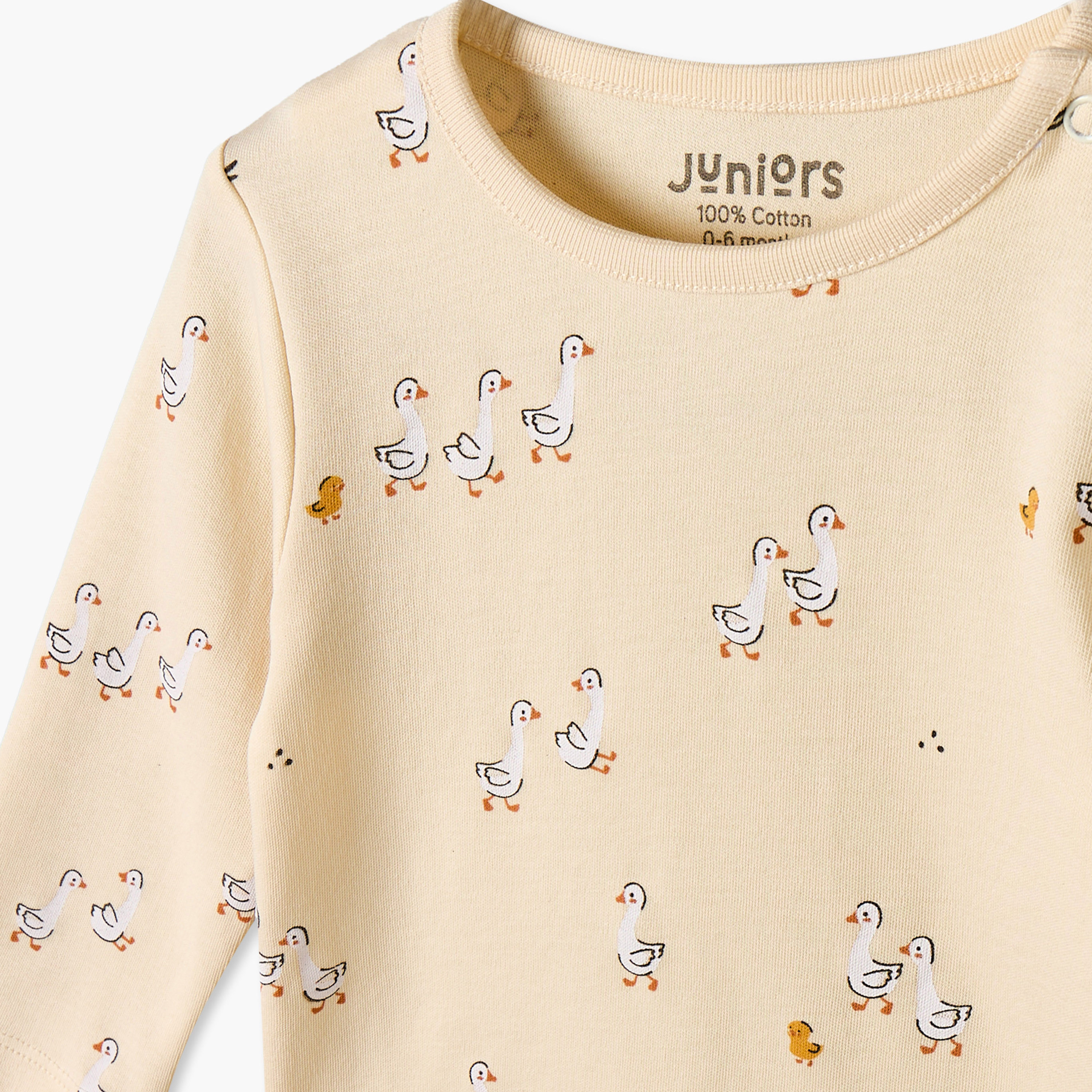 طقم بيجاما قطن بياقة ضيقة وأكمام طويلة بطبعات من جونيورز-baby-girls-clothing-winterwear-pyjamasets-image-6