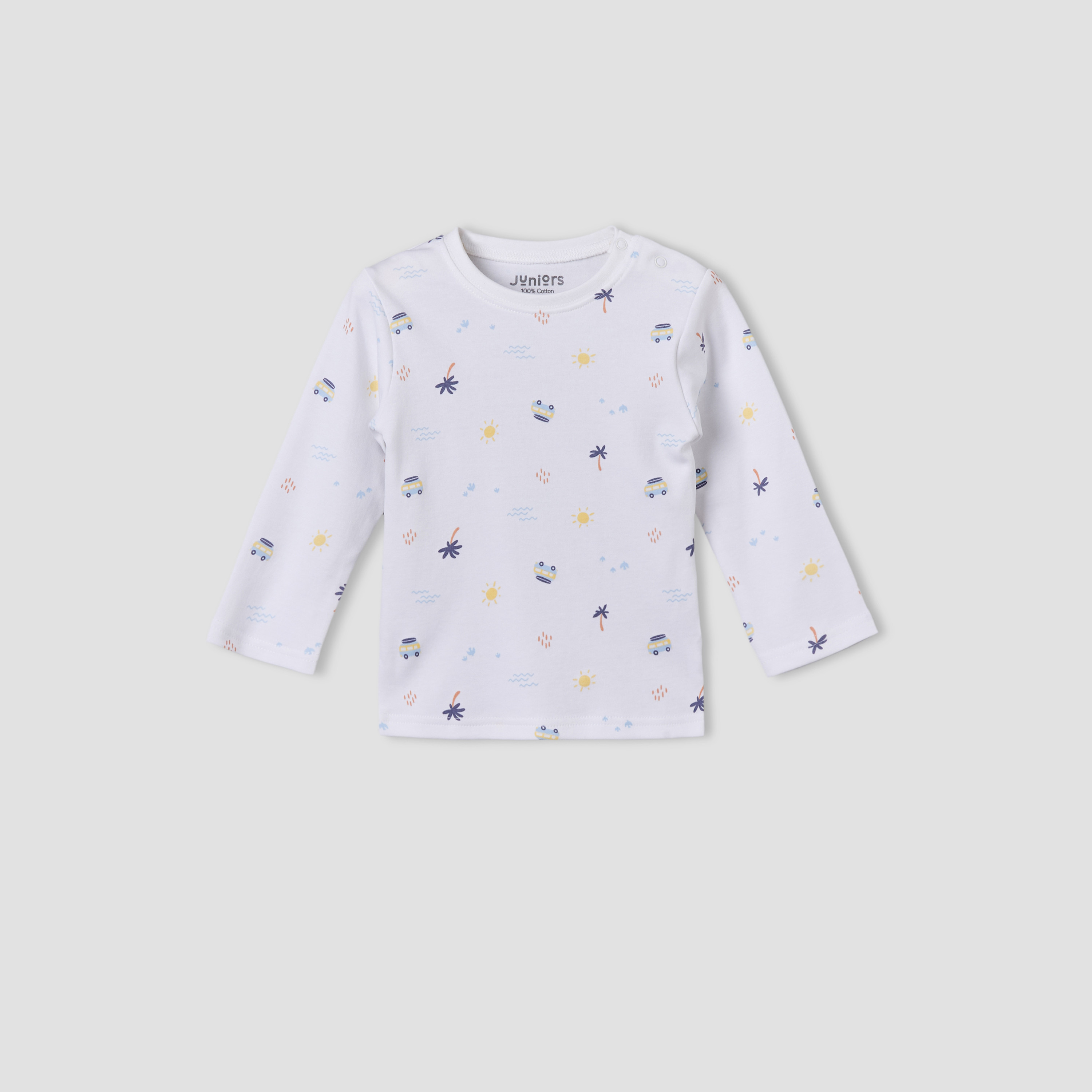 Set of 4 Juniors Cotton Round Neck Long Sleeves Pyjama Set with Assorted Print-baby-boys-clothing-nightwear-pyjamasets-image-3