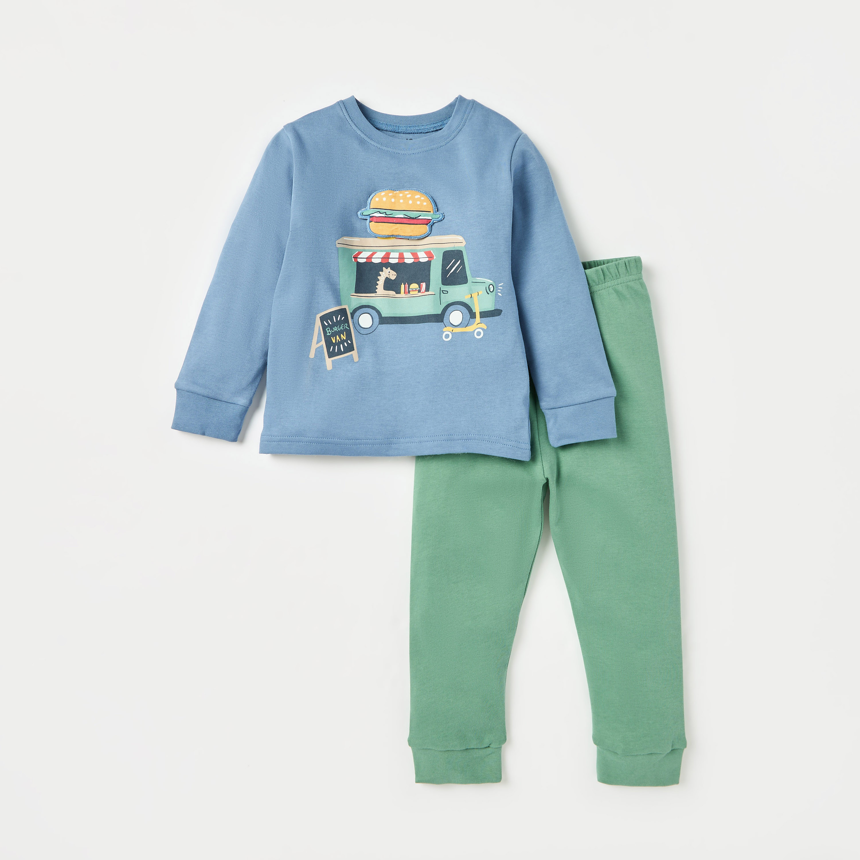 طقم بنطلون بيجاما وتيشيرت بتزيينات من جونيورز-baby-boys-clothing-nightwear-pyjamasets-image-1