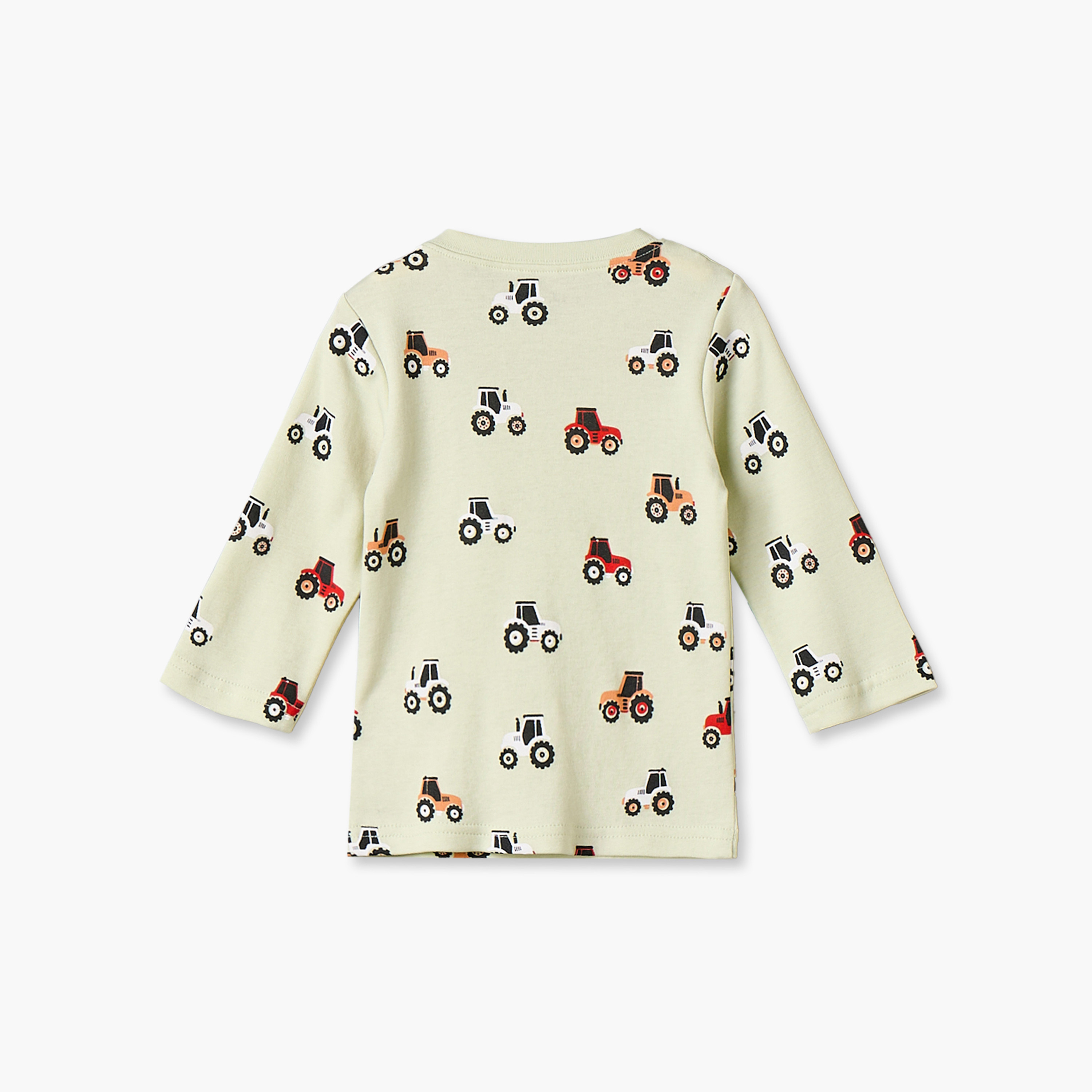 Juniors Cotton Crew Neck Long Sleeves Pyjama Set with Tractor Print-baby-boys-clothing-nightwear-pyjamasets-image-4