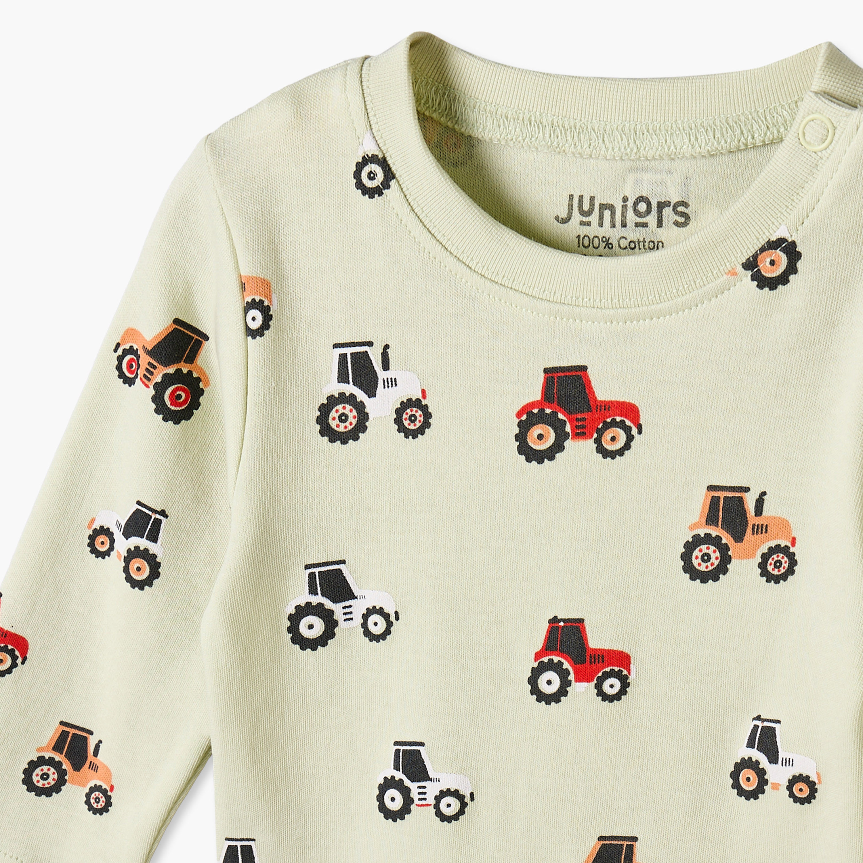 Juniors Cotton Crew Neck Long Sleeves Pyjama Set with Tractor Print-baby-boys-clothing-nightwear-pyjamasets-image-6