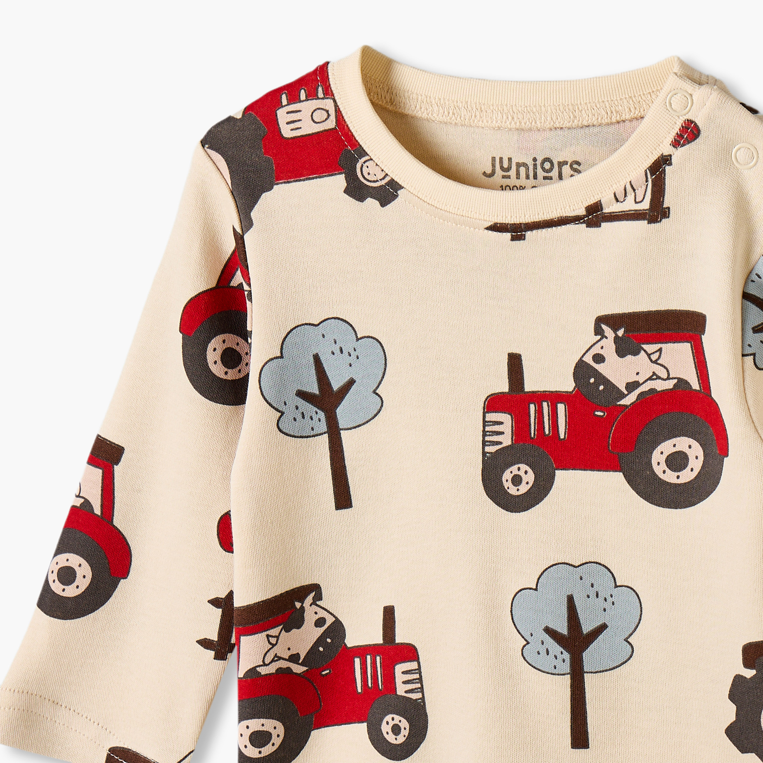 طقم بيجاما قطن بياقة ضيقة وأكمام طويلة بطبعات من جونيورز-baby-boys-clothing-nightwear-pyjamasets-image-6