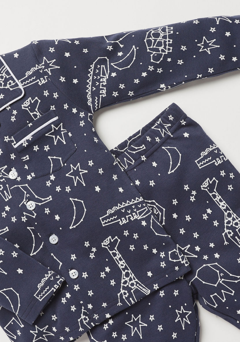 Juniors Animal Constellation Print Shirt and Pyjama Set-Pyjama Sets-image-3