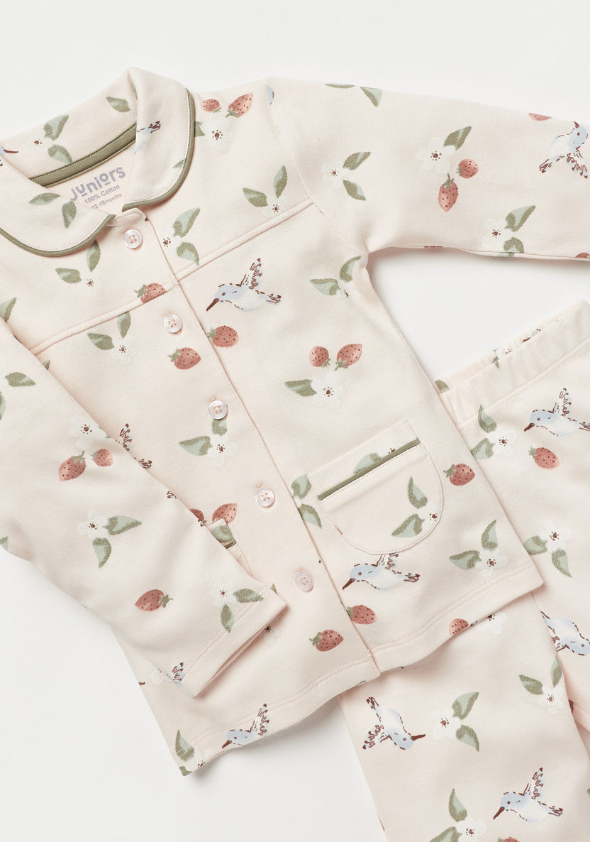 Juniors All-Over Bird Print Shirt and Pyjama Set-Pyjama Sets-image-3