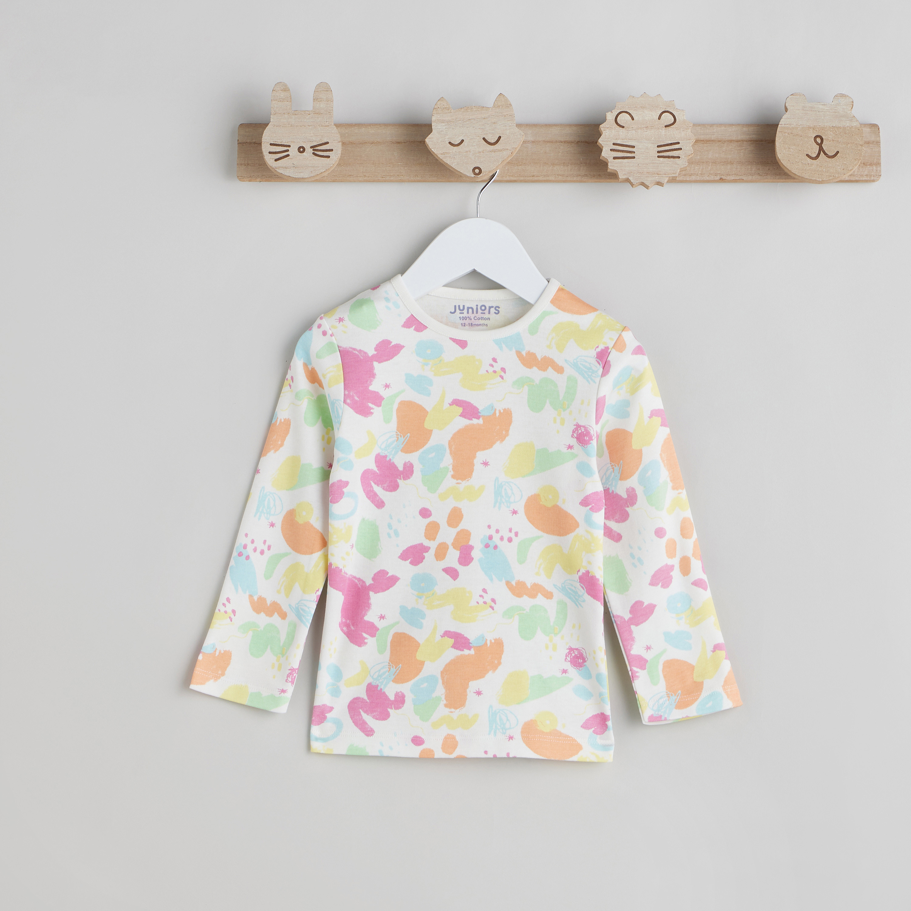 طقم بنطلون بيجاما وتيشيرت قطن بطبعات من جونيورز-baby-girls-clothing-nightwear-pyjamasets-image-2