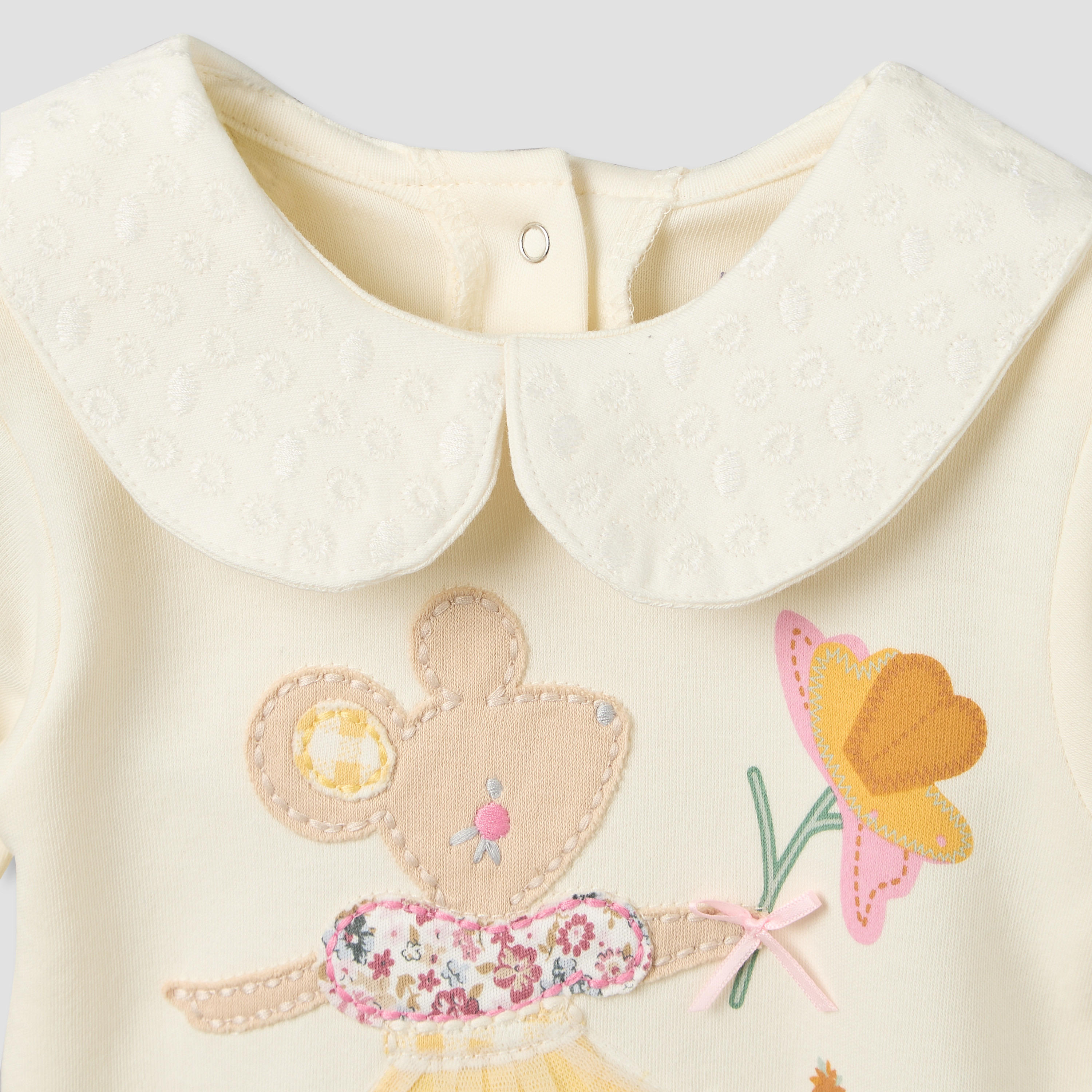Juniors Cotton Peter Pan Collar Long Sleeves Pyjama Set with Mouse Applique-baby-girls-clothing-nightwear-pyjamasets-image-7