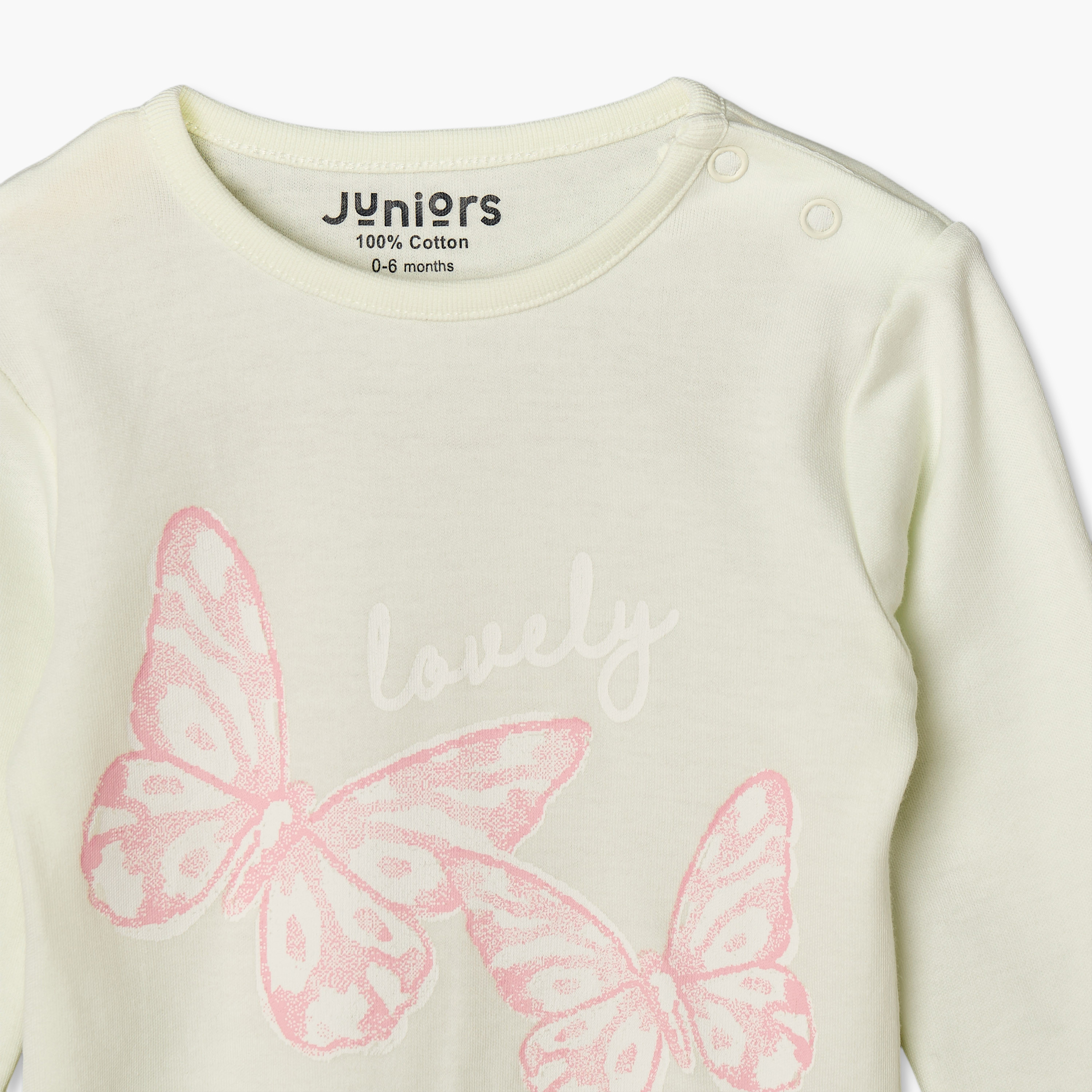 Juniors Cotton Crew Neck Long Sleeves Pyjama Set with Butterfly Print-baby-girls-clothing-nightwear-pyjamasets-image-6