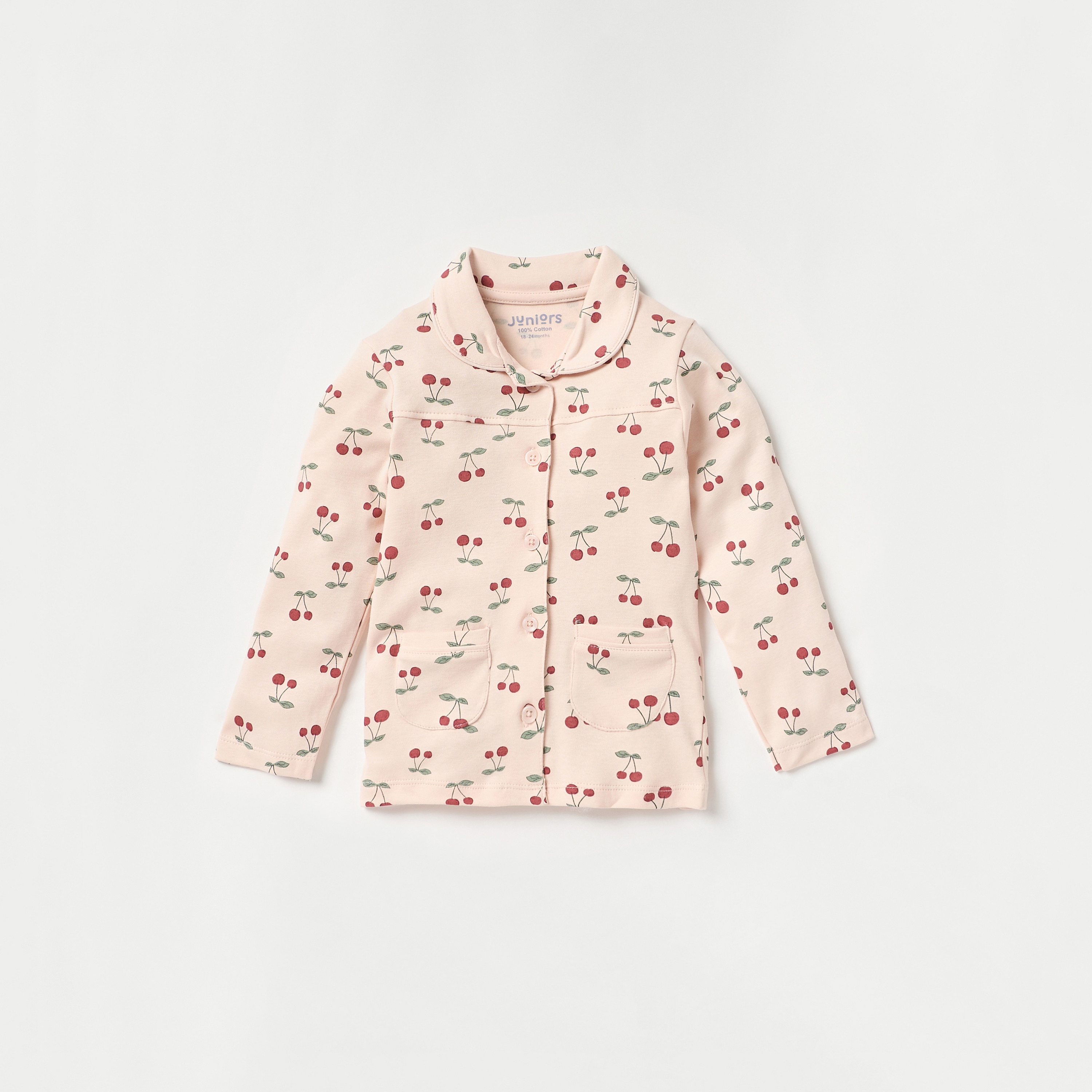 طقم بنطلون بيجاما وقميص بطبعات كرز من جونيورز-baby-girls-clothing-nightwear-pyjamasets-image-2