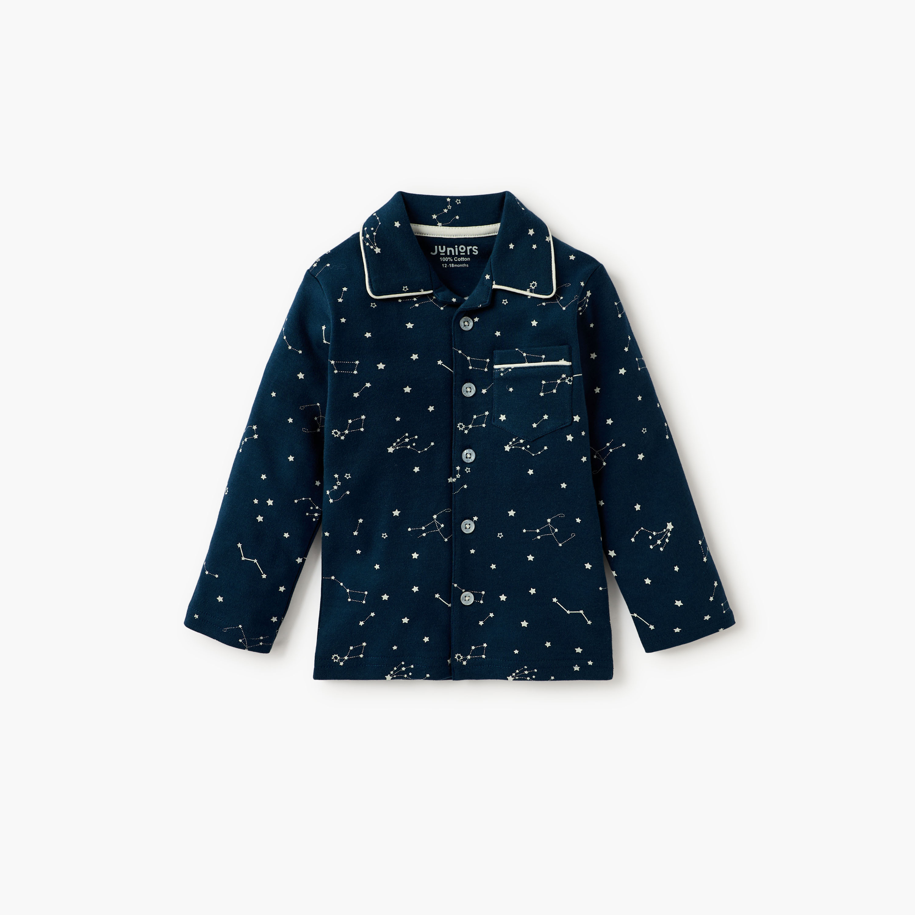 Juniors Star Print Shirt and Pyjama Set-baby-boys-clothing-nightwear-pyjamasets-image-3