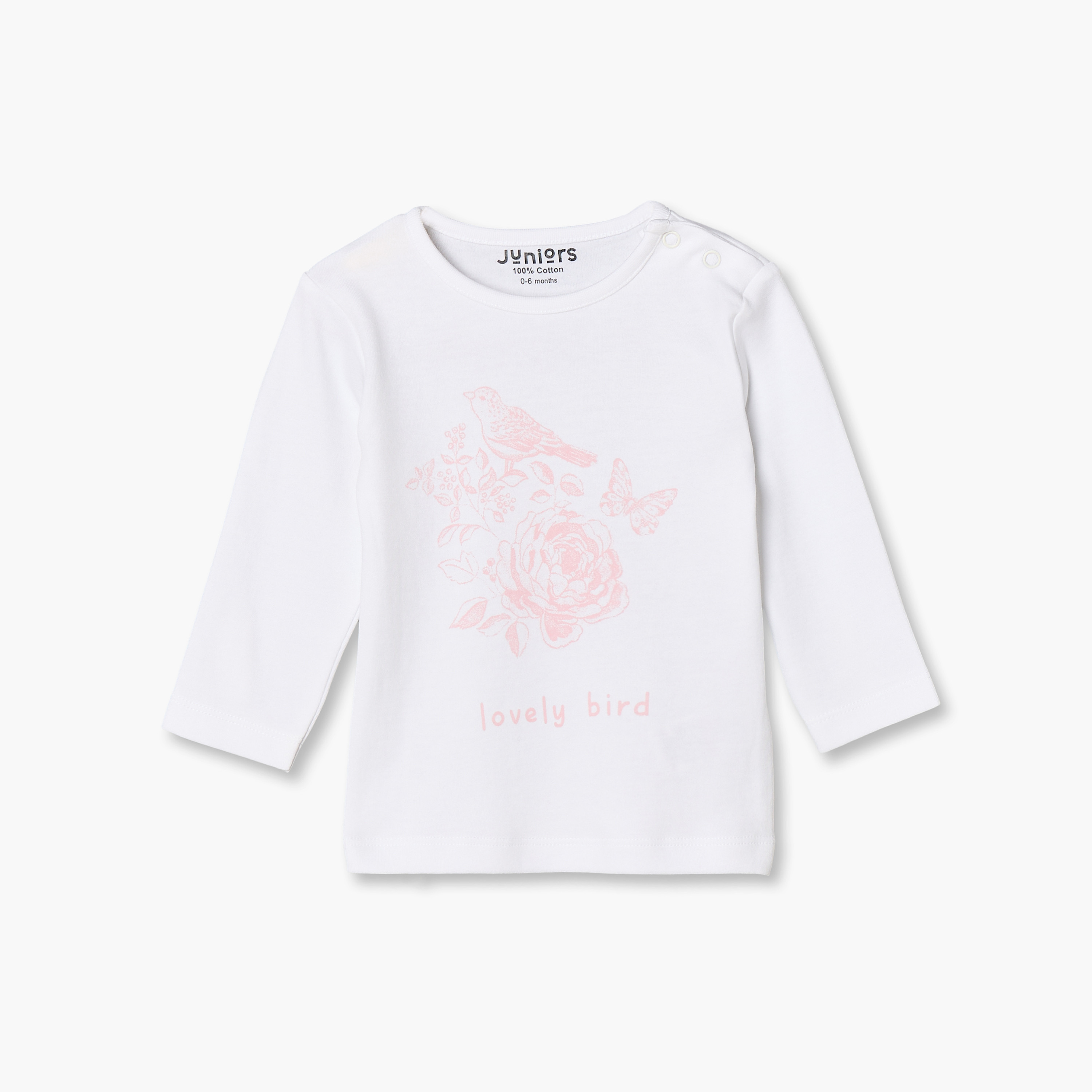 Juniors Cotton Crew Neck Long Sleeves Pyjama Set with Rose Print-baby-girls-clothing-nightwear-pyjamasets-image-2
