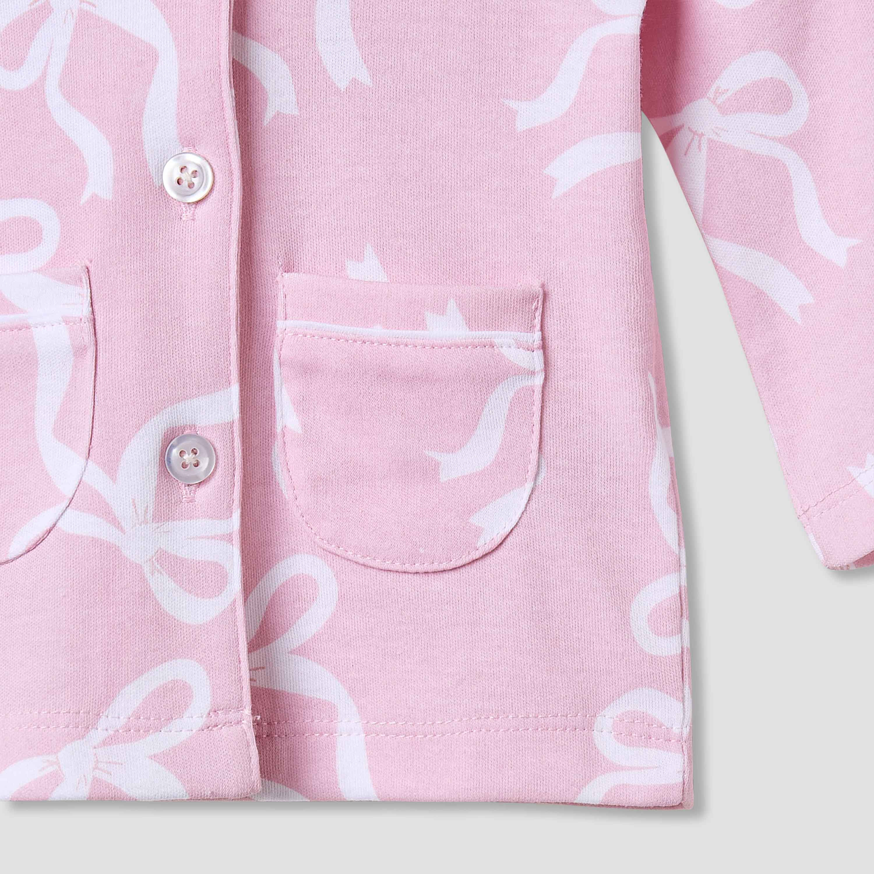 Juniors Pyjama Set with Bow Print - Cotton - Long Sleeves - Collared-baby-girls-clothing-nightwear-pyjamasets-image-5