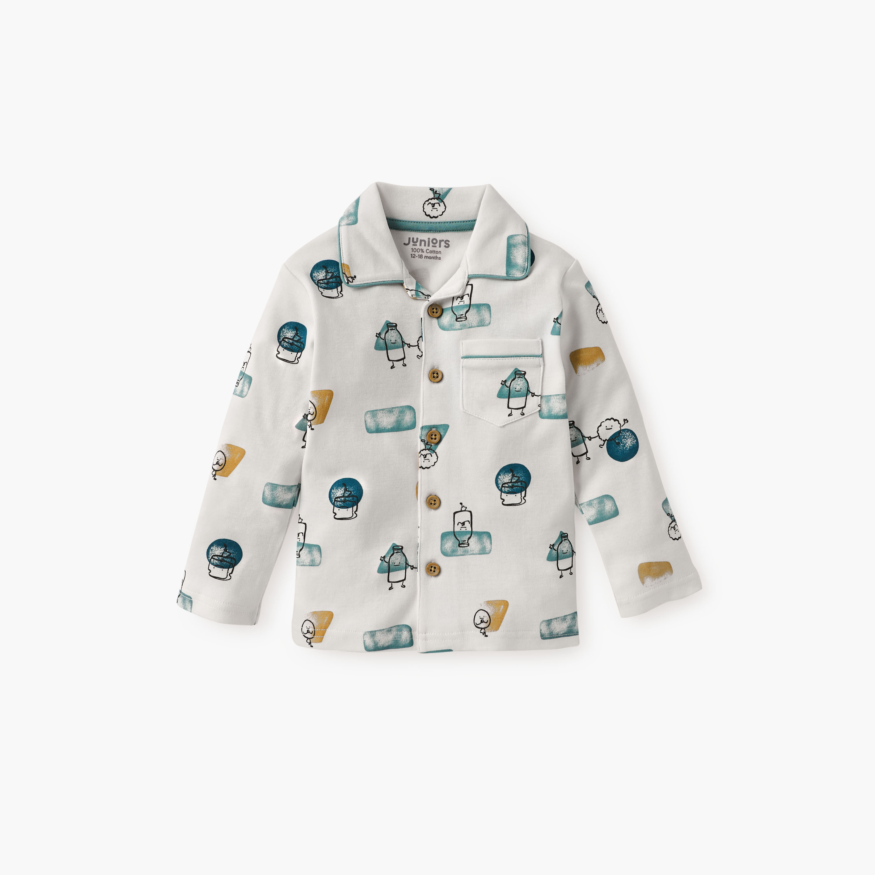 Juniors Printed Shirt and Pyjama Set-baby-boys-clothing-nightwear-pyjamasets-image-3