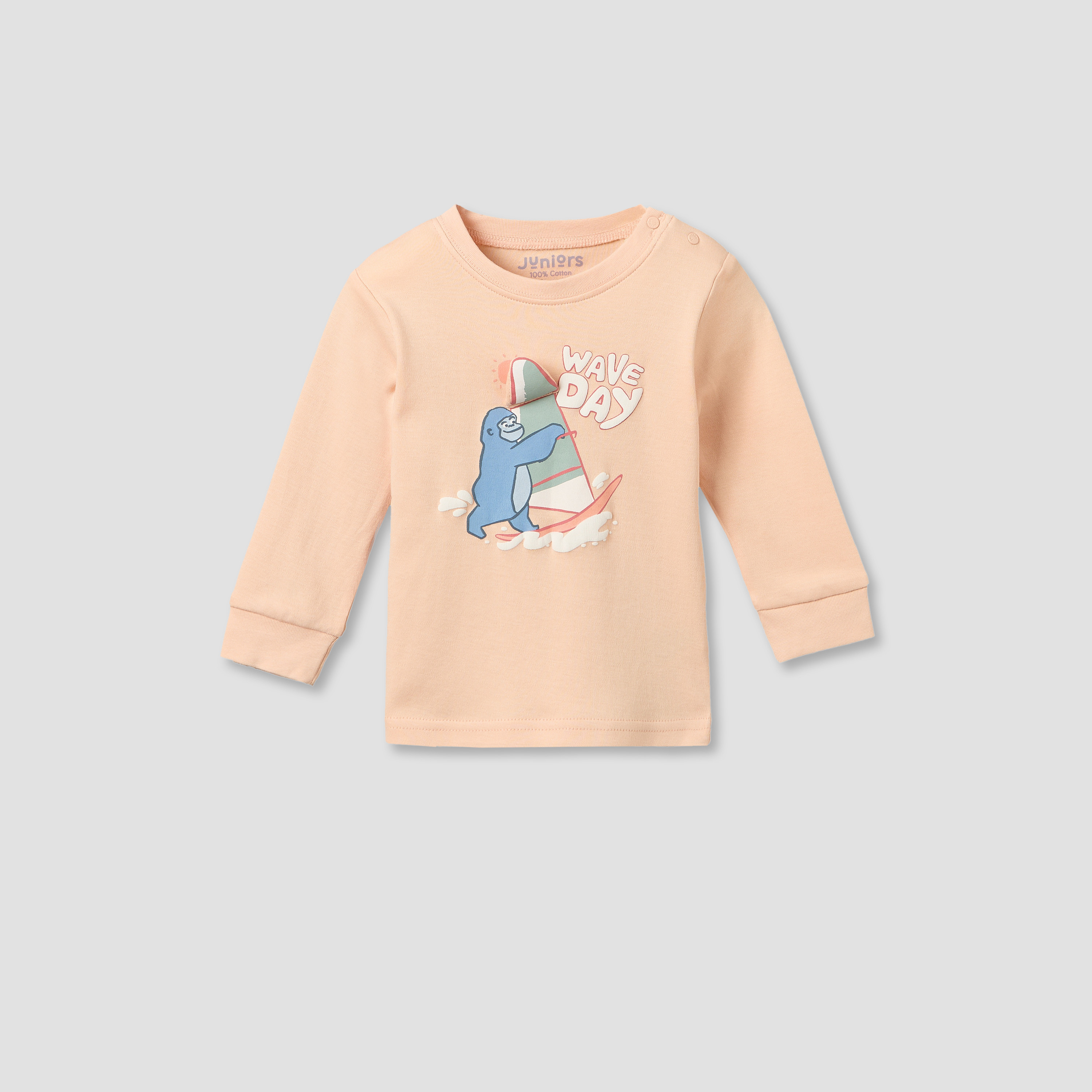 طقم بيجاما قطن بياقة ضيقة وأكمام طويلة وطبعات سيرف من جونيورز-baby-boys-clothing-nightwear-pyjamasets-image-10