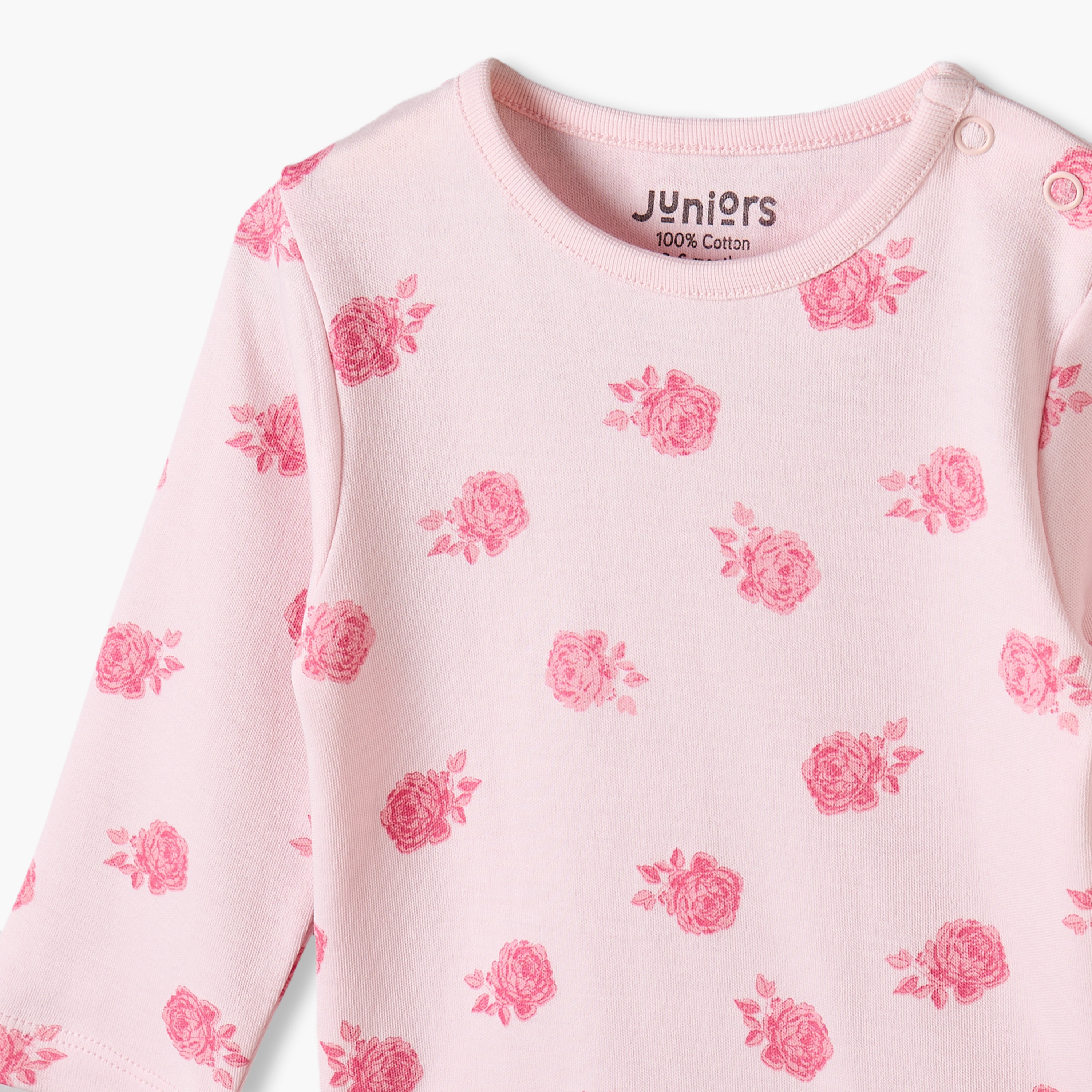 طقم بيجاما قطن بياقة ضيقة وأكمام طويلة بطبعات من جونيورز-baby-girls-clothing-winterwear-pyjamasets-image-6