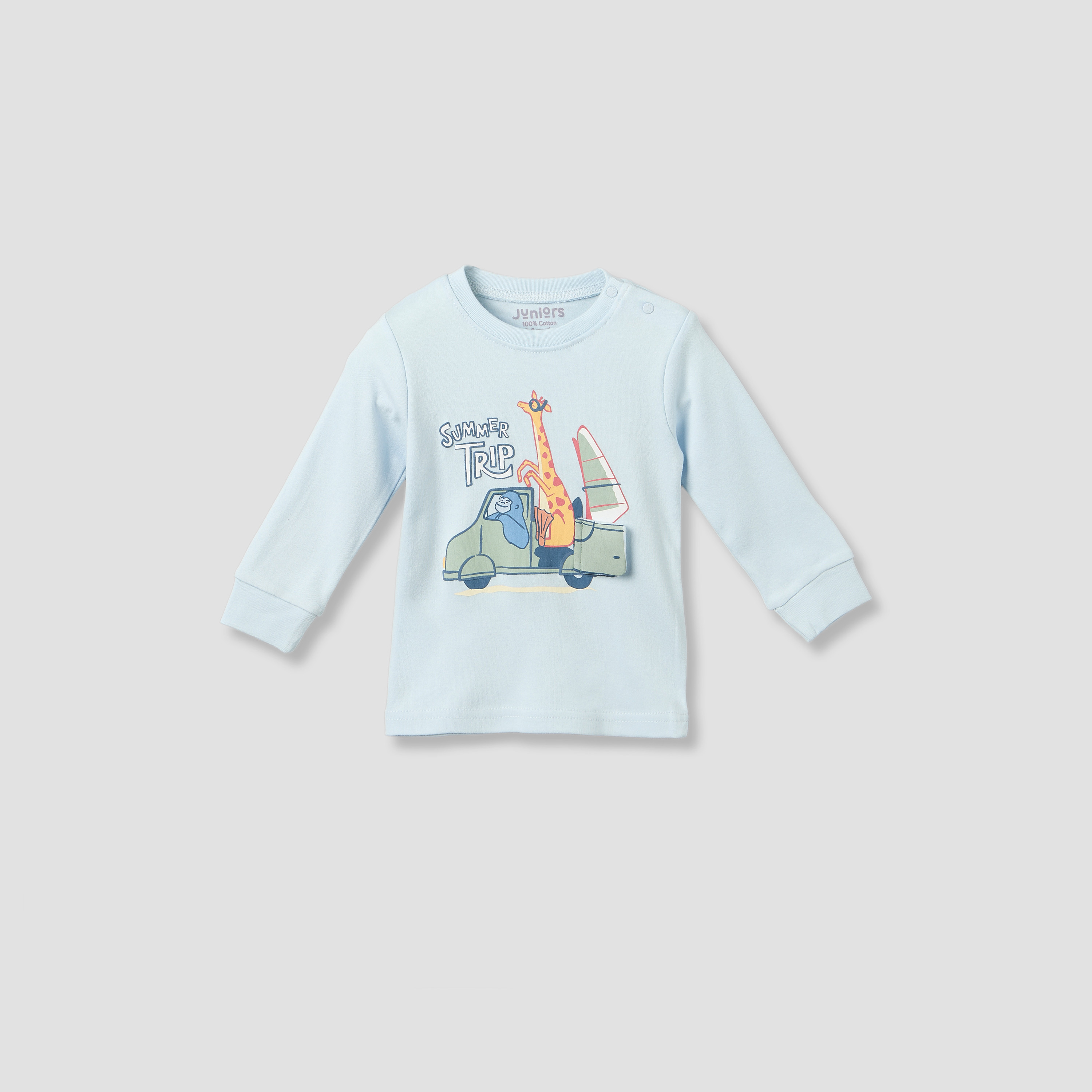 Juniors Cotton Round Neck Long Sleeves Pyjama Set with Safari Print-baby-boys-clothing-nightwear-pyjamasets-image-3