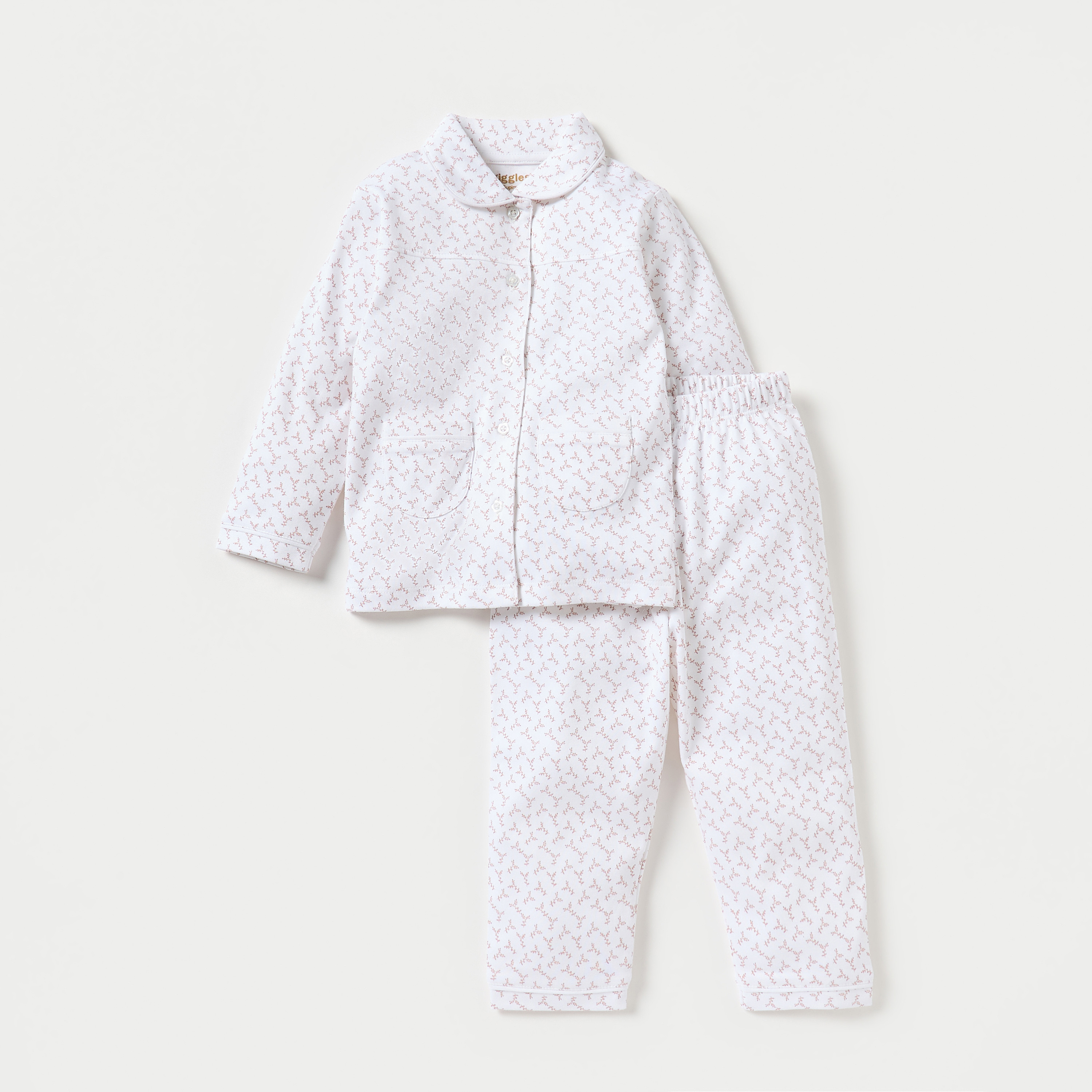 Giggles All-Over Print Long Sleeves Shirt and Elasticated Pyjama Set-baby-girls-clothing-nightwear-pyjamasets-image-1