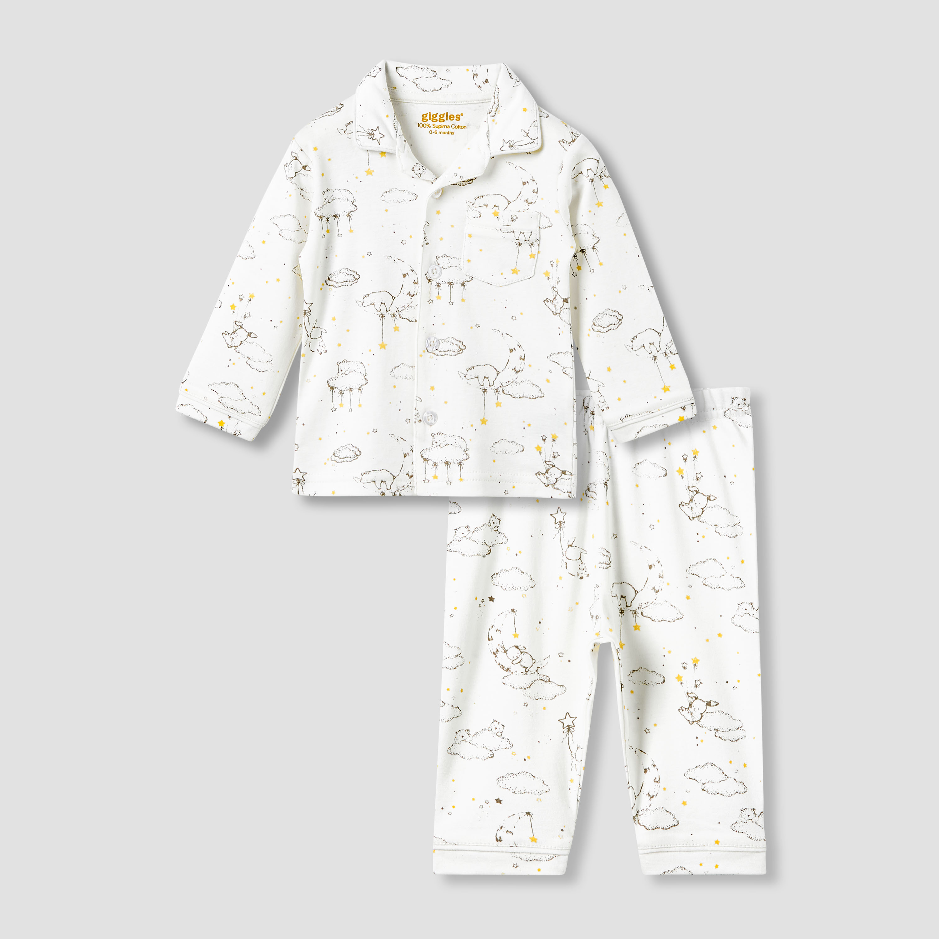 Giggles Pyjama Set with Print - Cotton - Long Sleeves - Collar-promo_babyshop_Buy2for79_KSA130126-image-1