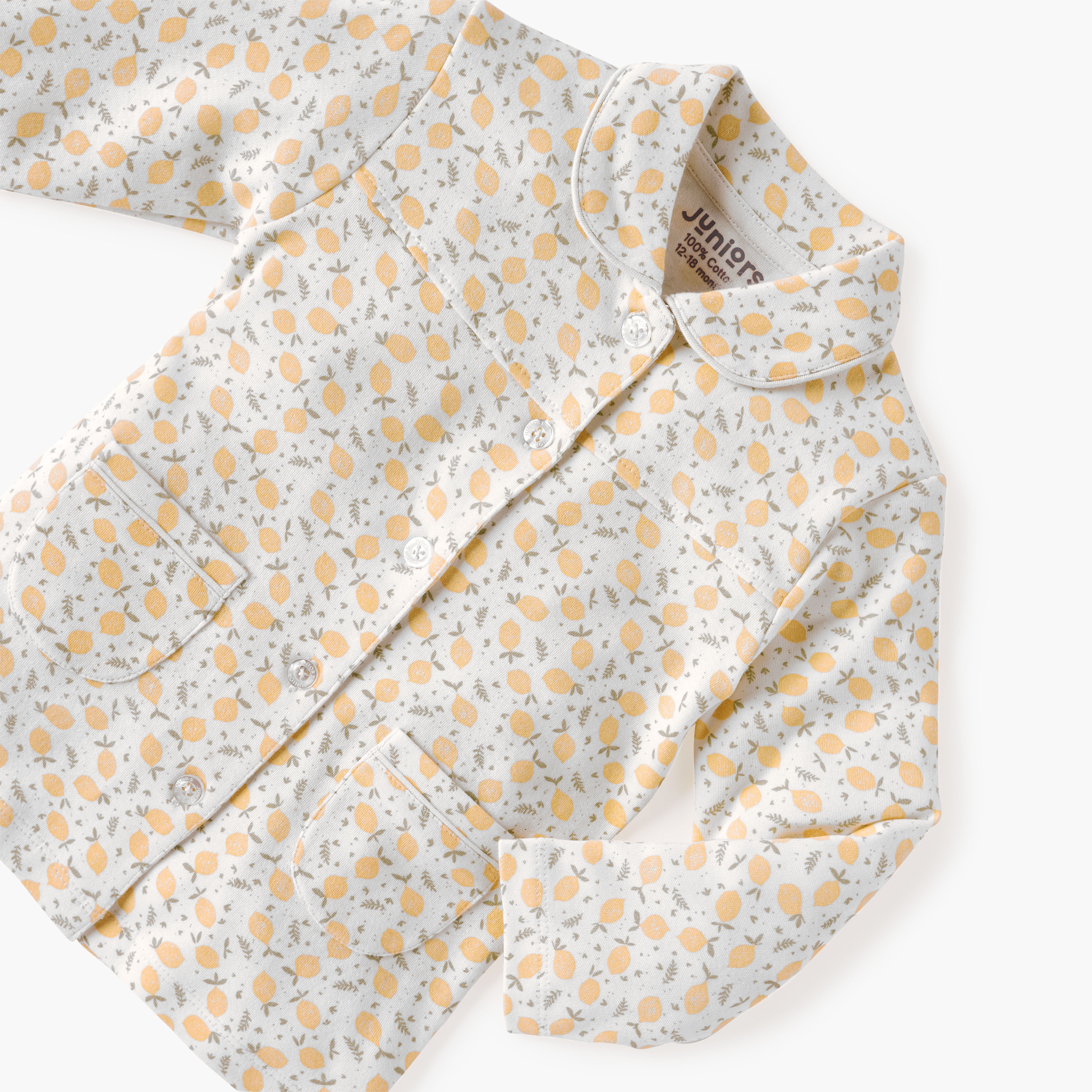 Juniors Lemon Print Shirt and Pyjama Set-baby-girls-clothing-nightwear-pyjamasets-image-4