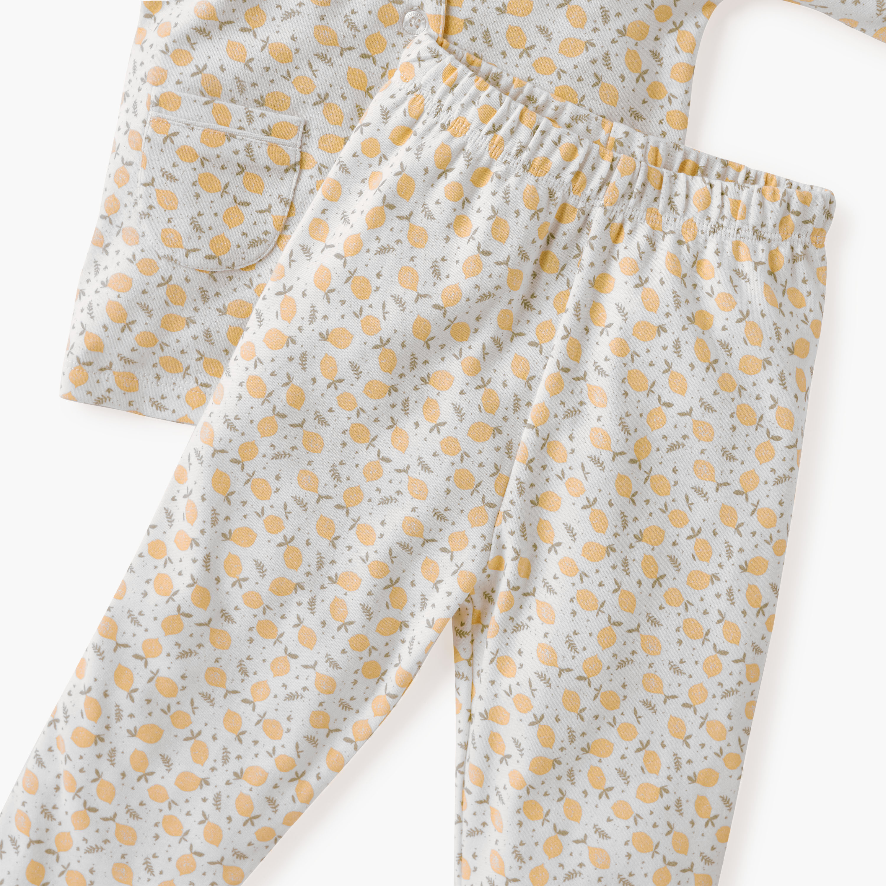 Juniors Lemon Print Shirt and Pyjama Set-baby-girls-clothing-nightwear-pyjamasets-image-5