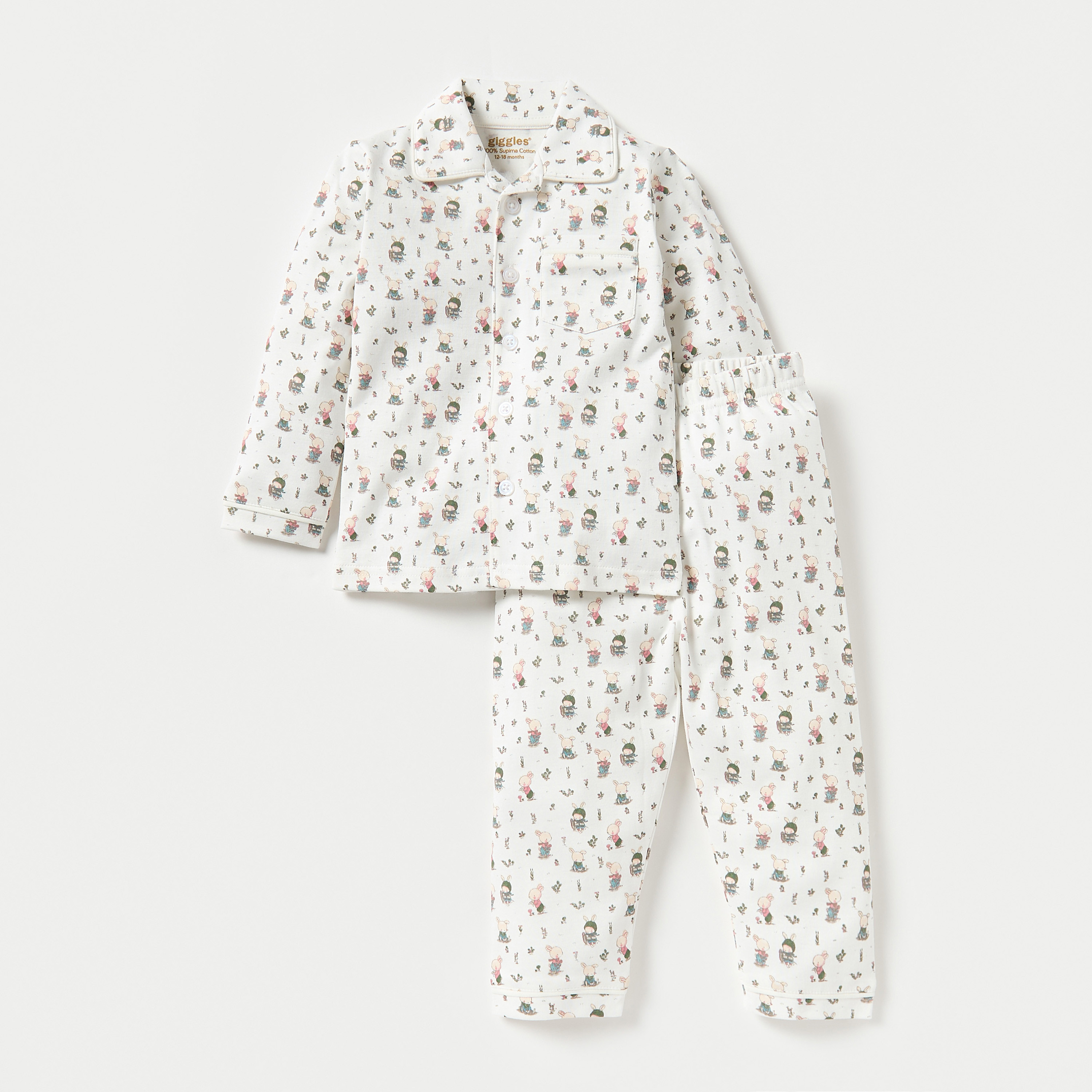 Giggles All-Over Print Long Sleeves Shirt and Elasticated Pyjama Set-promo_babyshop_Buy2for79_KSA130126-image-1