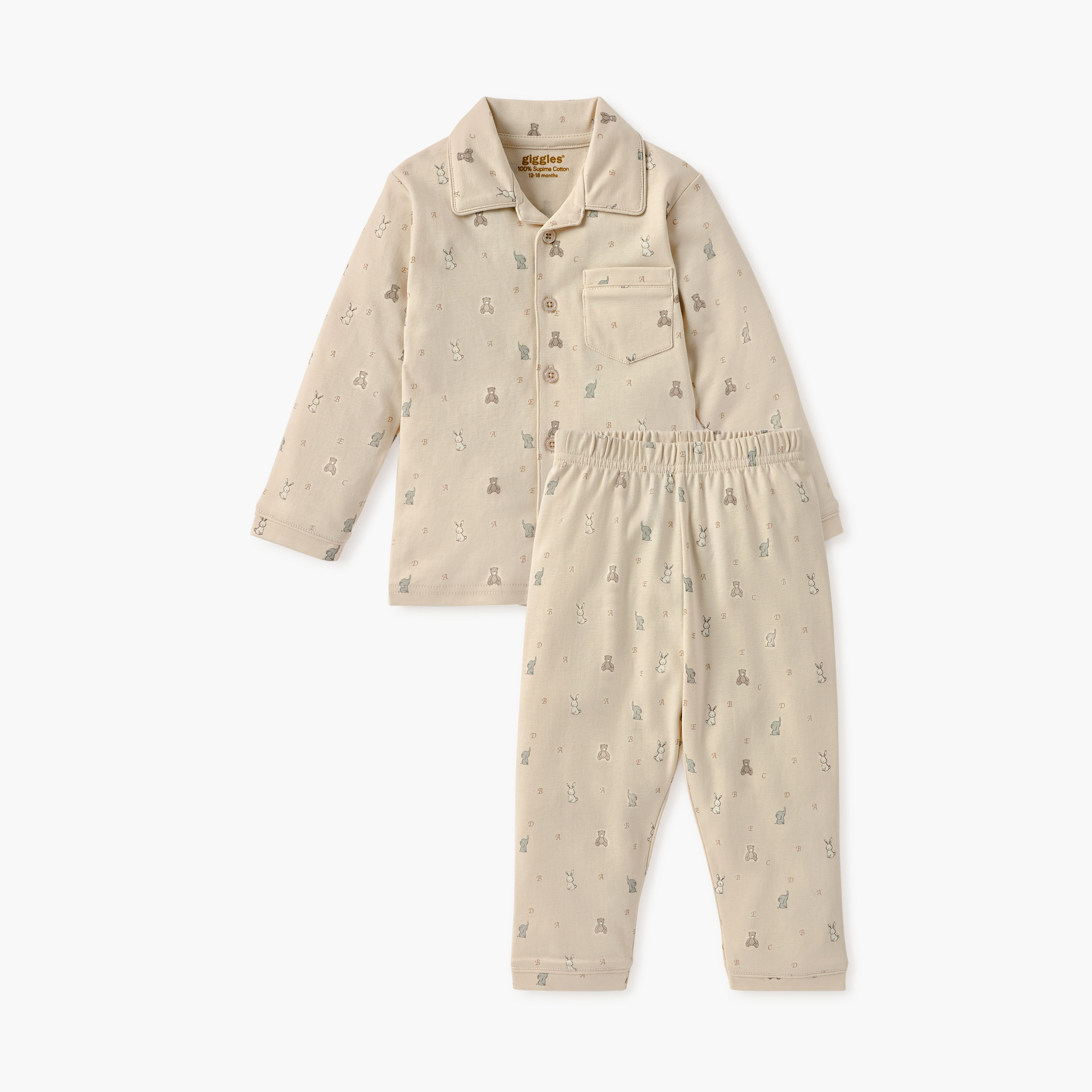 Giggles Animal Print Shirt and Pyjama Set-baby-boys-clothing-nightwear-pyjamasets-image-2