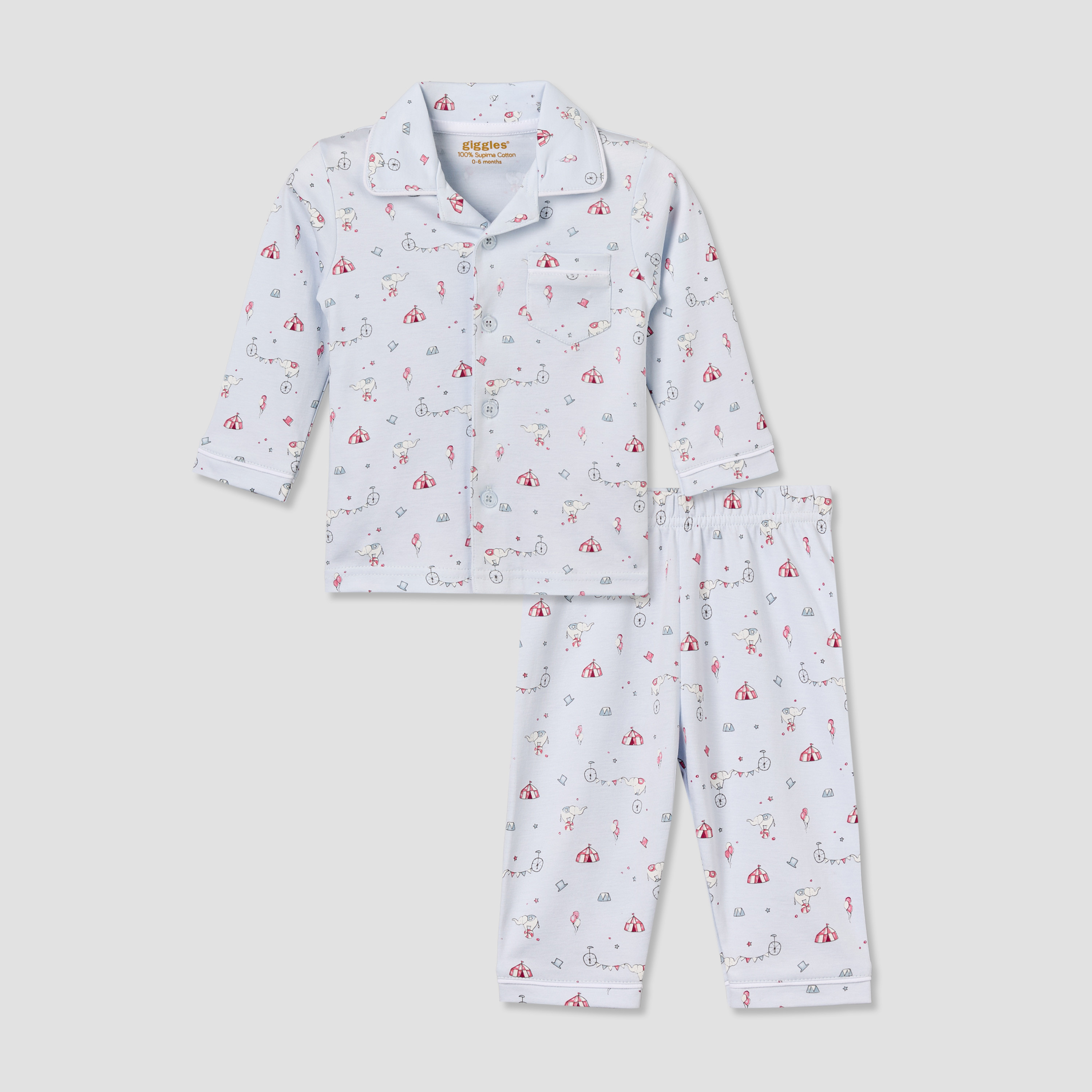 Giggles Cotton Collared Long Sleeves Pyjama Set with Circus Print-baby-boys-clothing-nightwear-pyjamasets-image-2