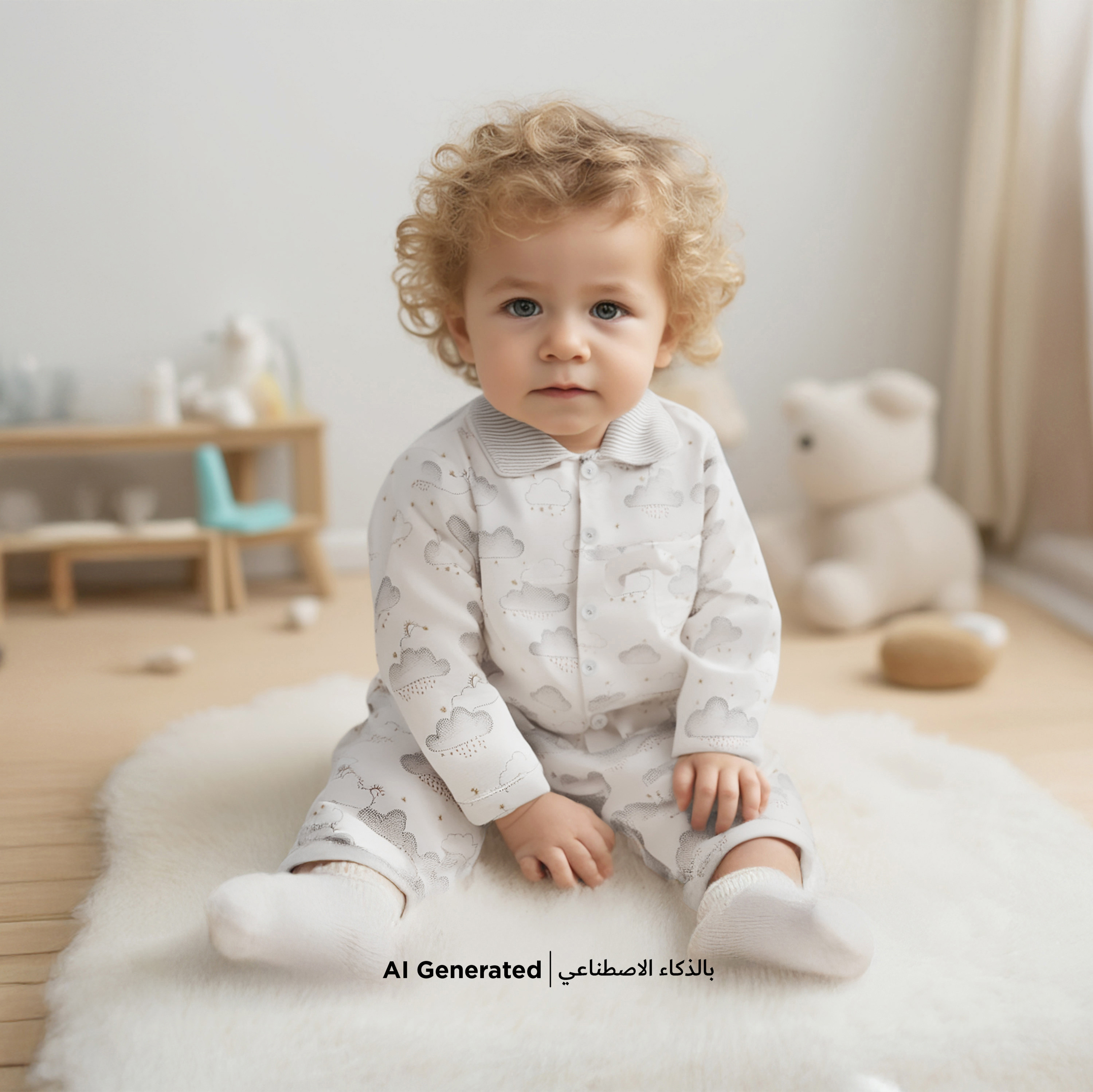 Giggles Cloud Print T-shirt and Pyjama Set-baby-boys-clothing-nightwear-pyjamasets-image-1